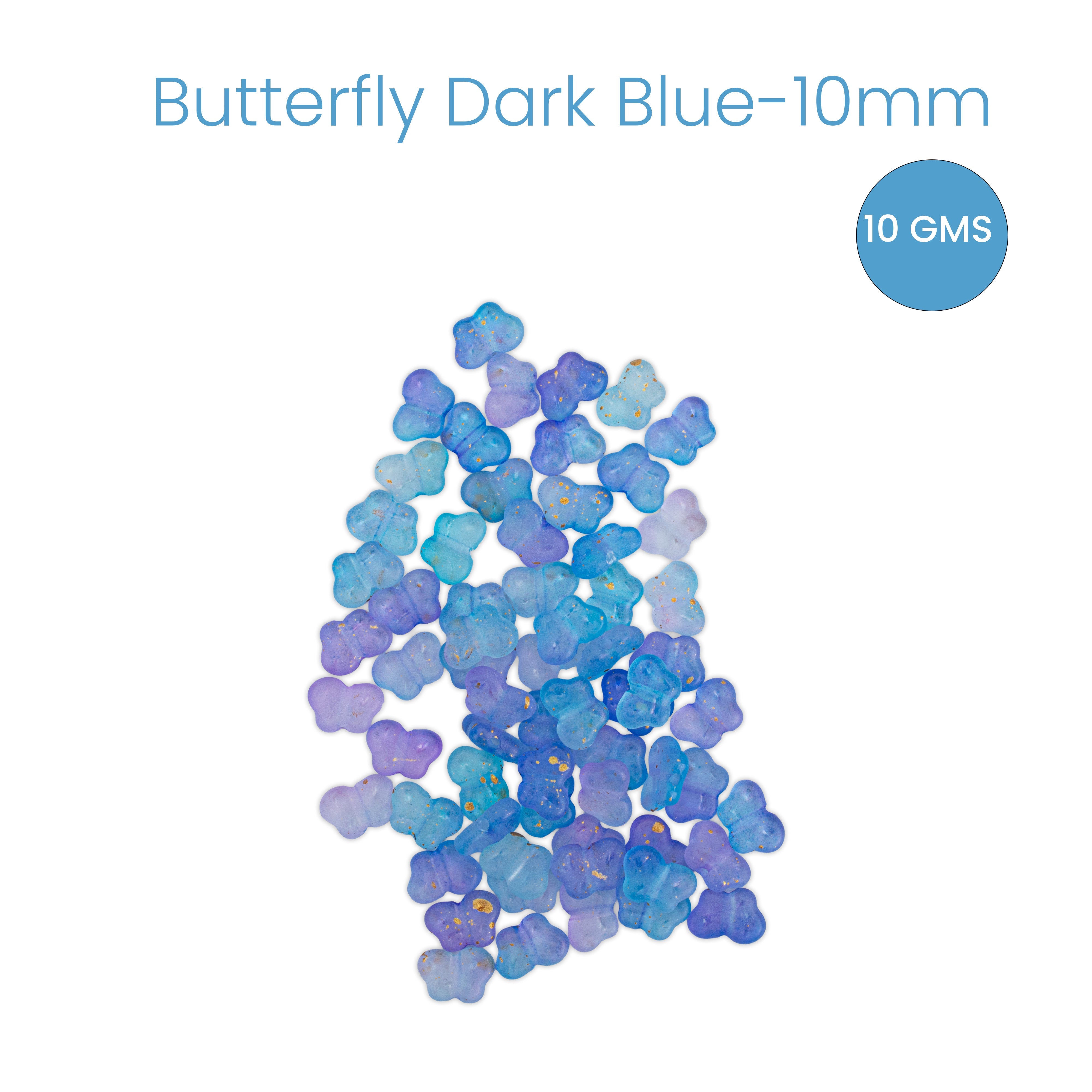 Acrylic Beads Butterfly Dark Blue 3mm 10gm PBHC IB
