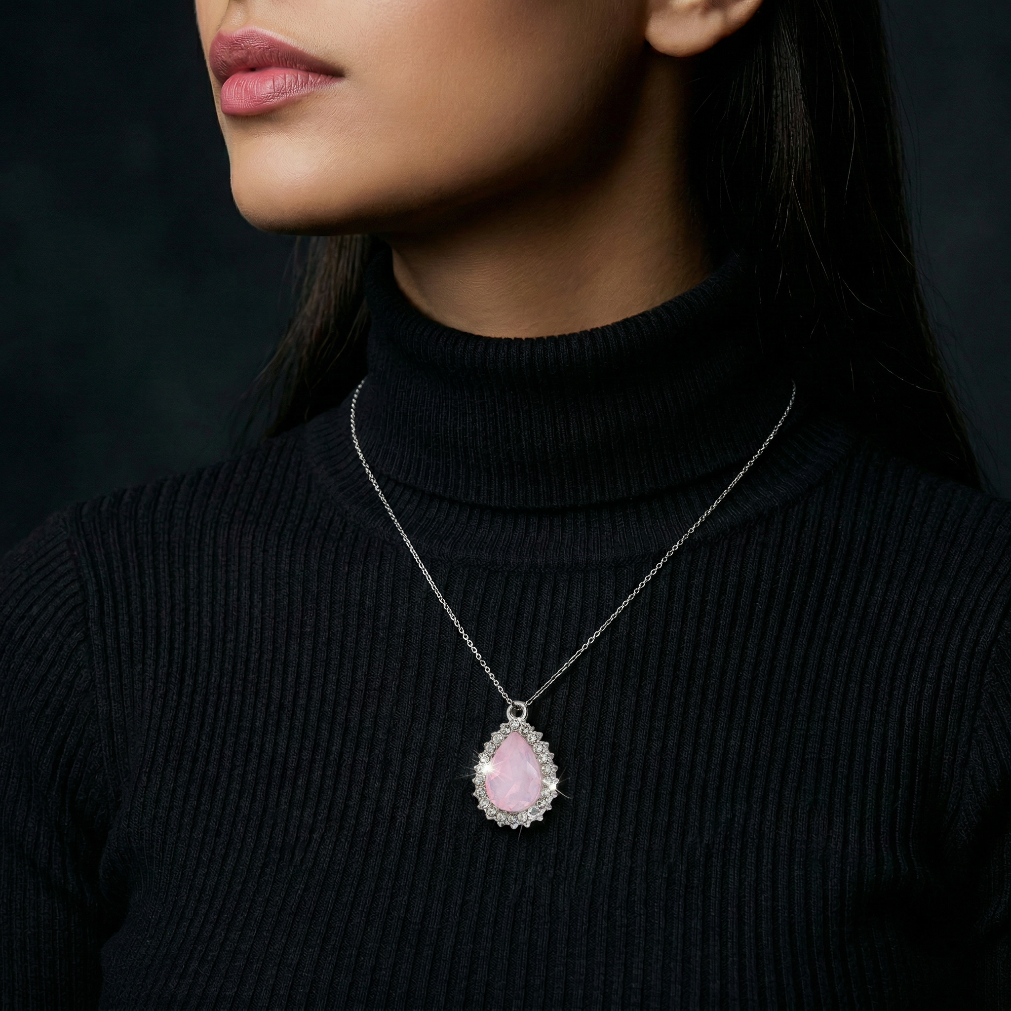 Crystal Pendant Drop Pink Pack of 2