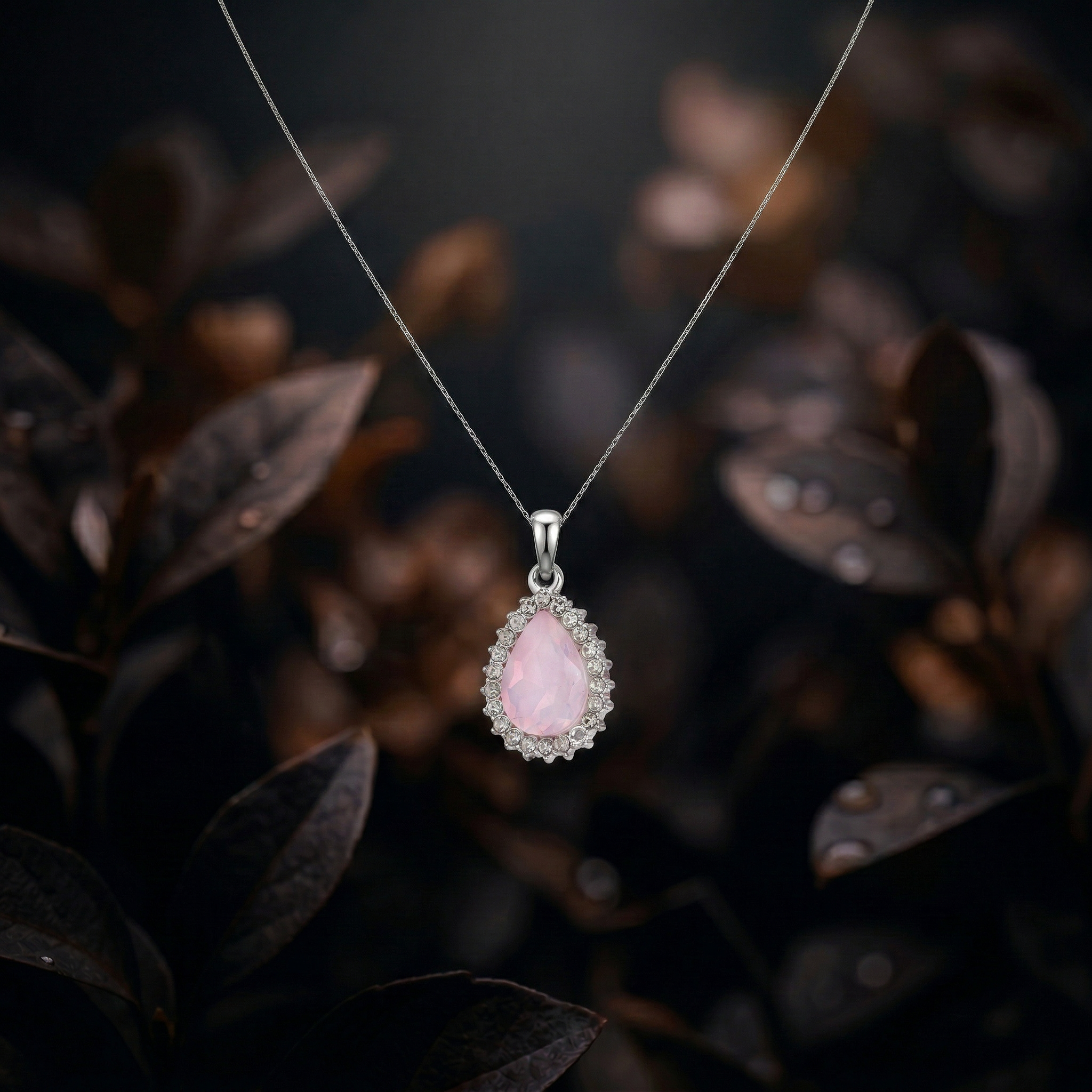 Crystal Pendant Drop Pink Pack of 2