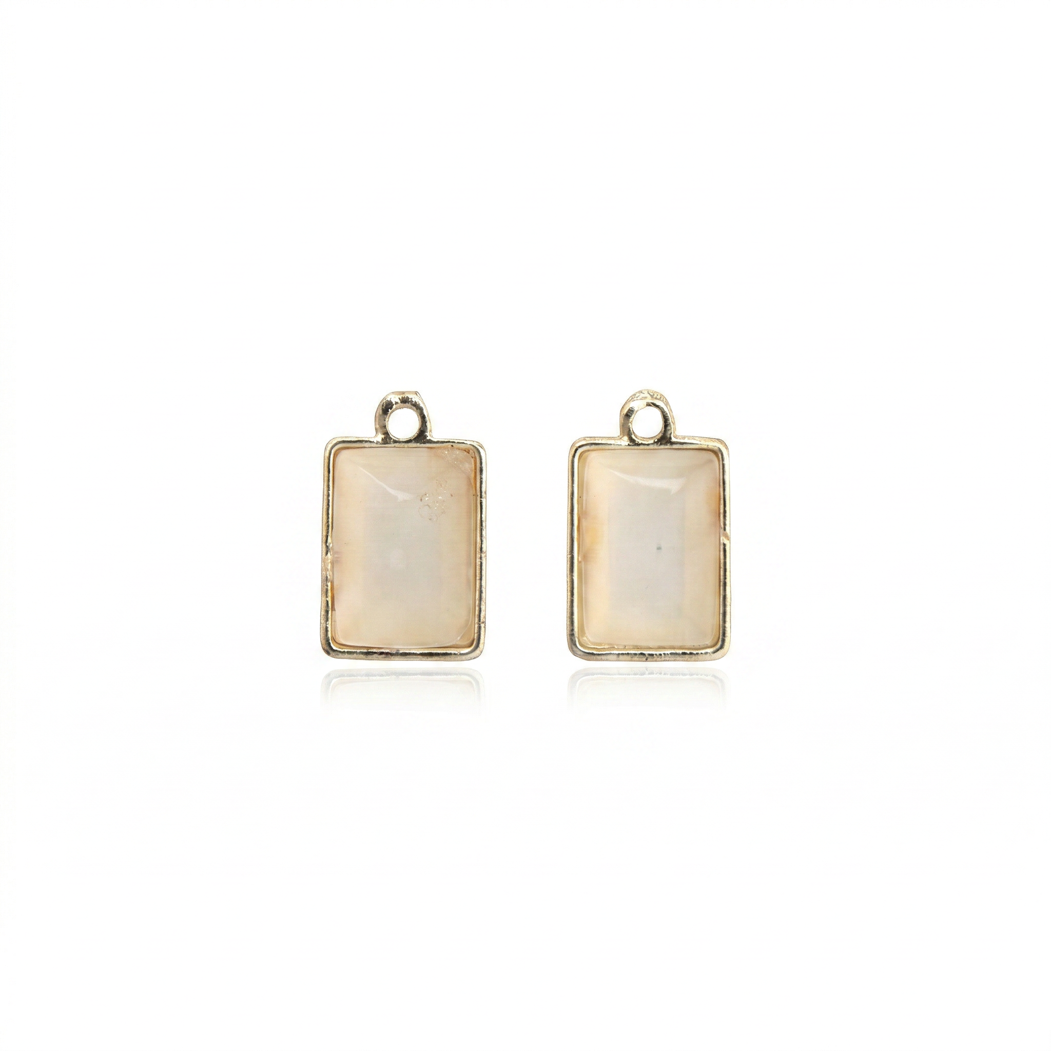 Pearly Pendant - Rectangle, Smoky Amber, Pack of 2