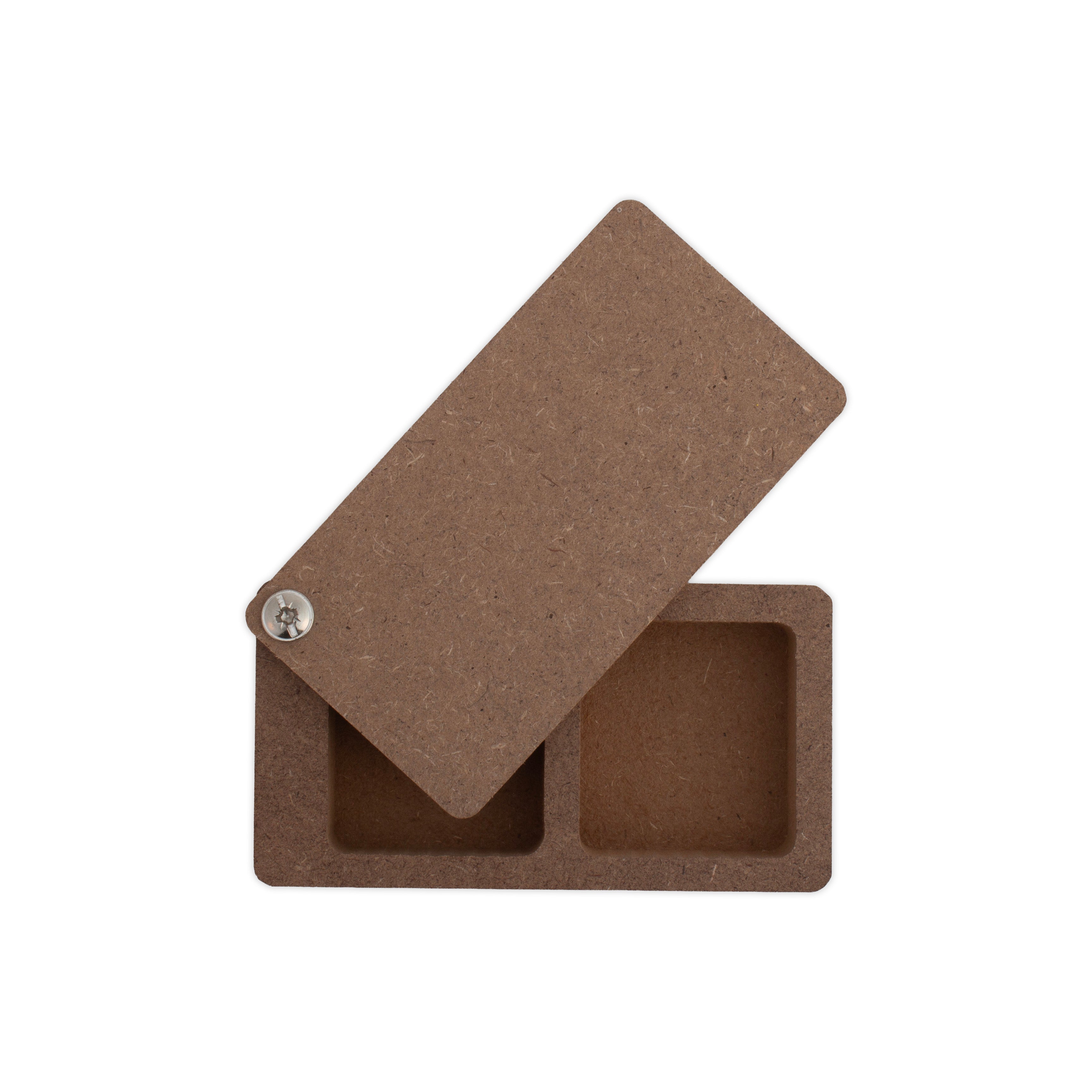 MDF Haldi Kumkum Container with Sliding Lid - Rectangle 10.2 X 5.4 X 2.3cm 1pc