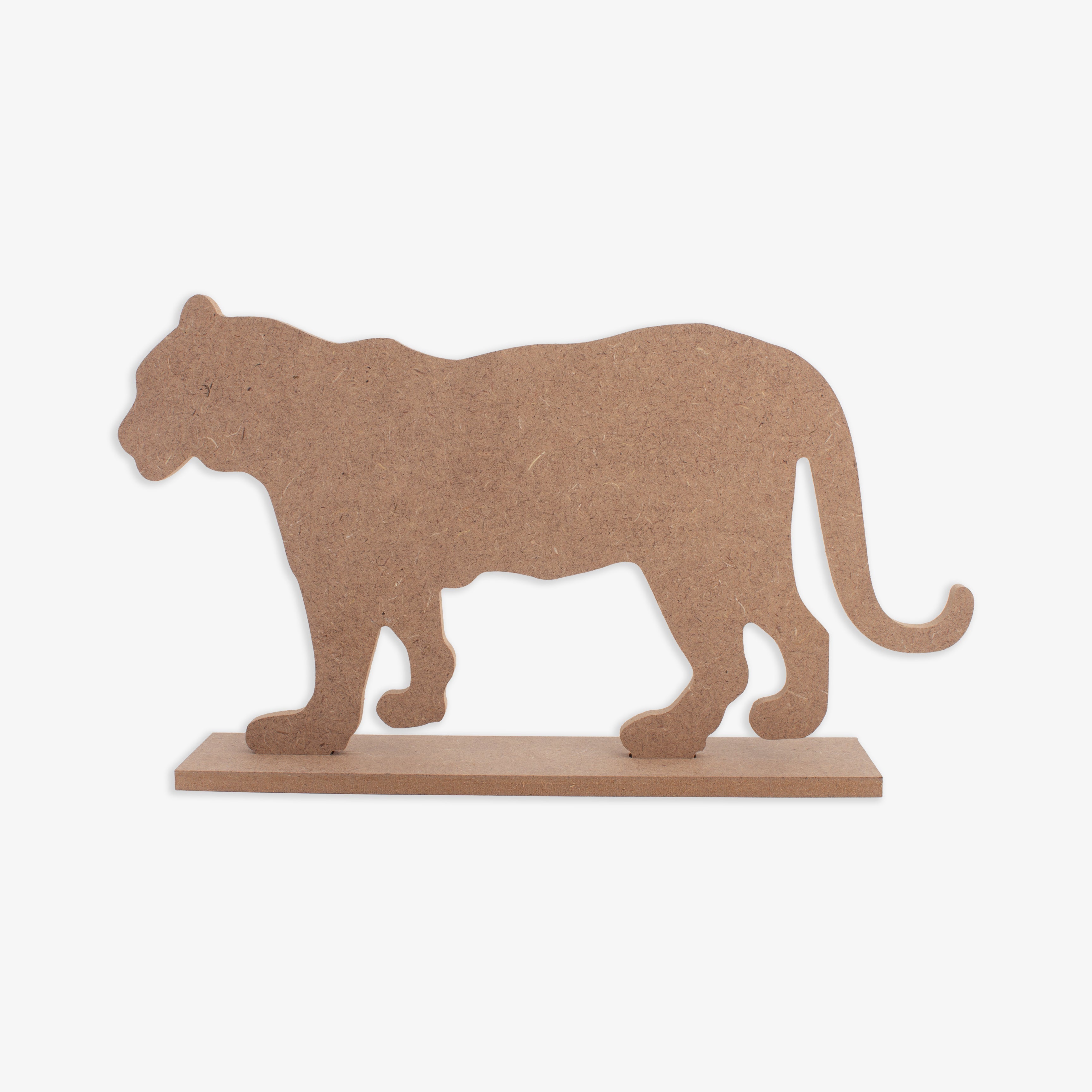 MDF Table Decor with Base Tiger W9 x H5.25inch Base 7.25 x 1.25inch 5.5mm Thick 1 pc