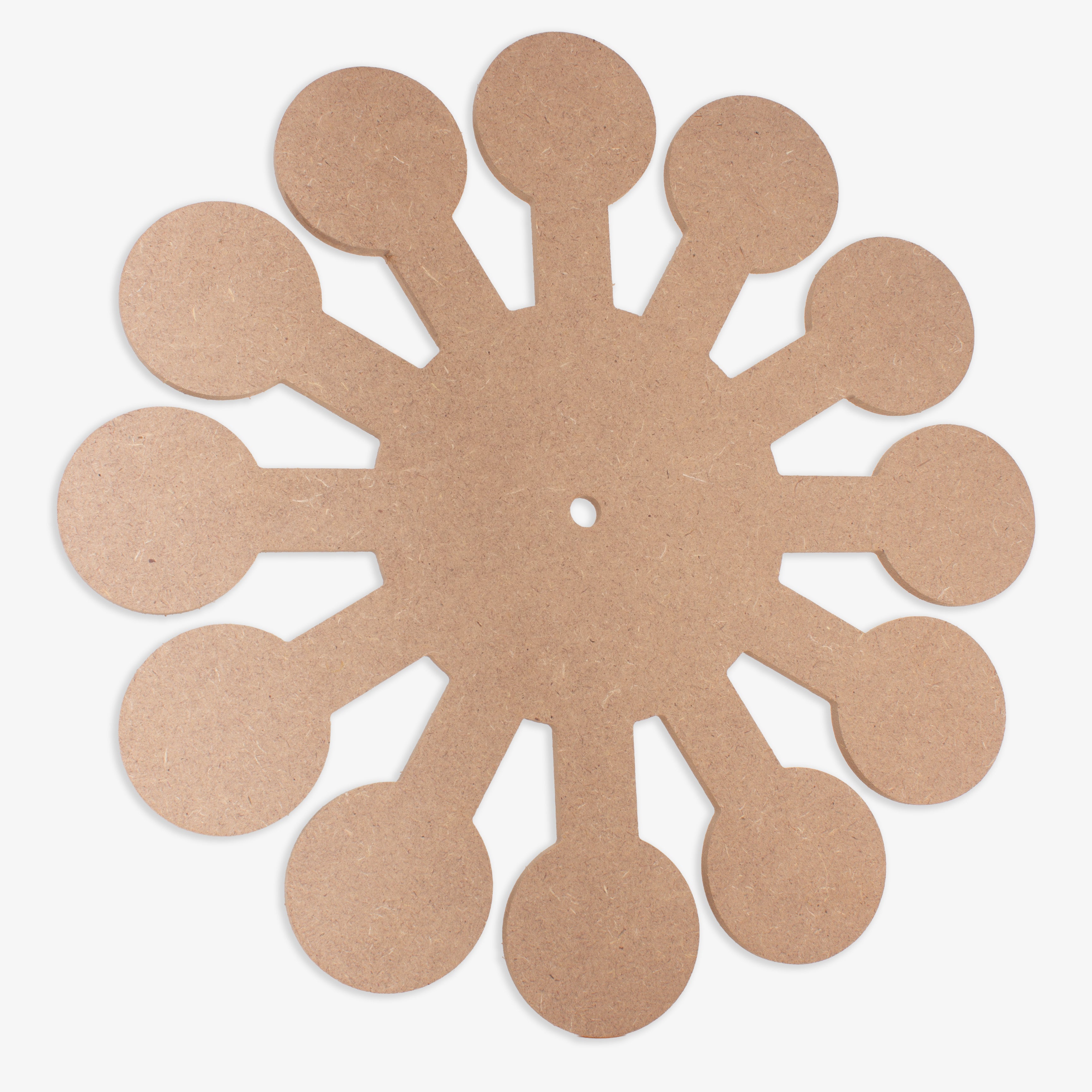 MDF Clock Making Base Blossom 12inch Dia 5.5mm Thick 1 pc