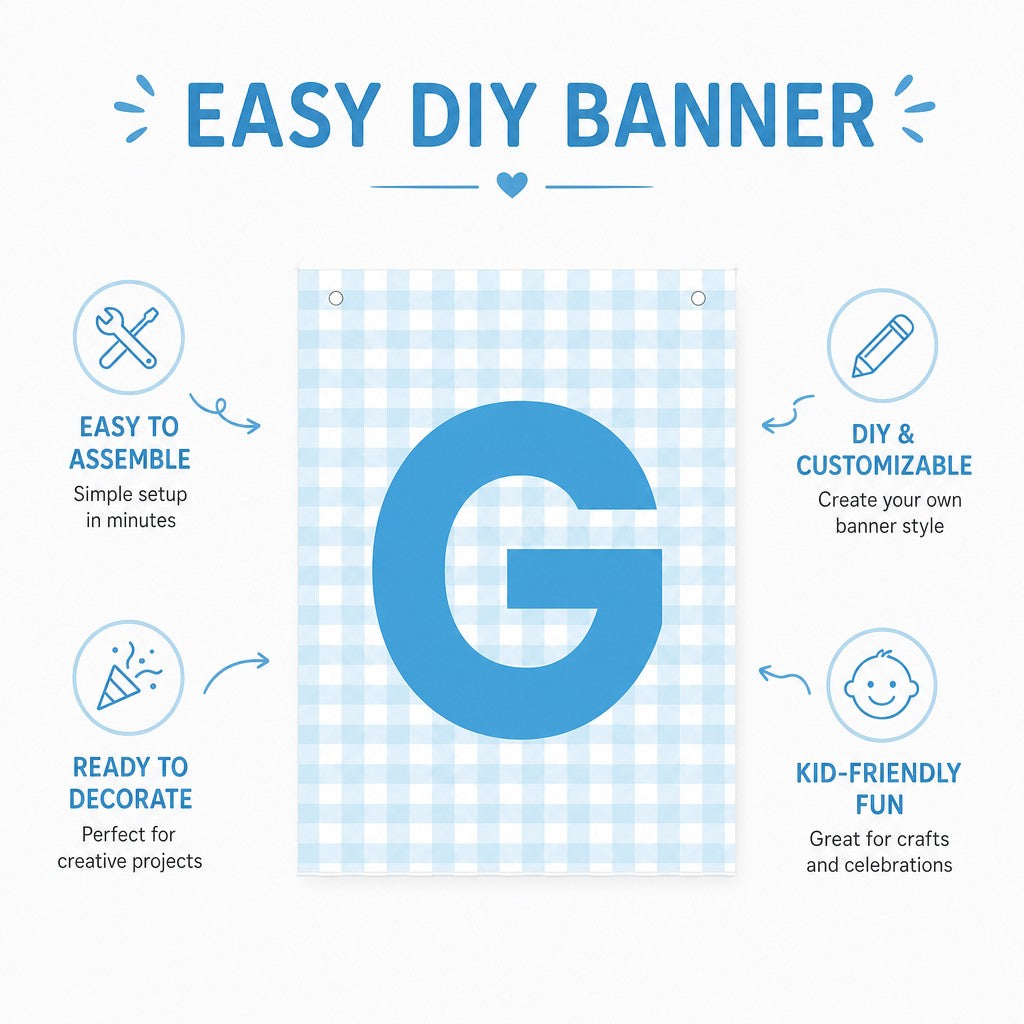 Make Your Own Banner Aqua Alphabet G size 7 x 5.16inch 1pc IB