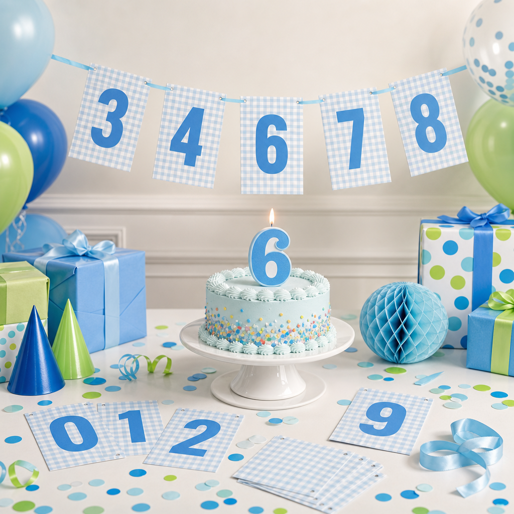 Make Your Own Banner Aqua Number 0  size 7 x 5.16inch 1pc IB