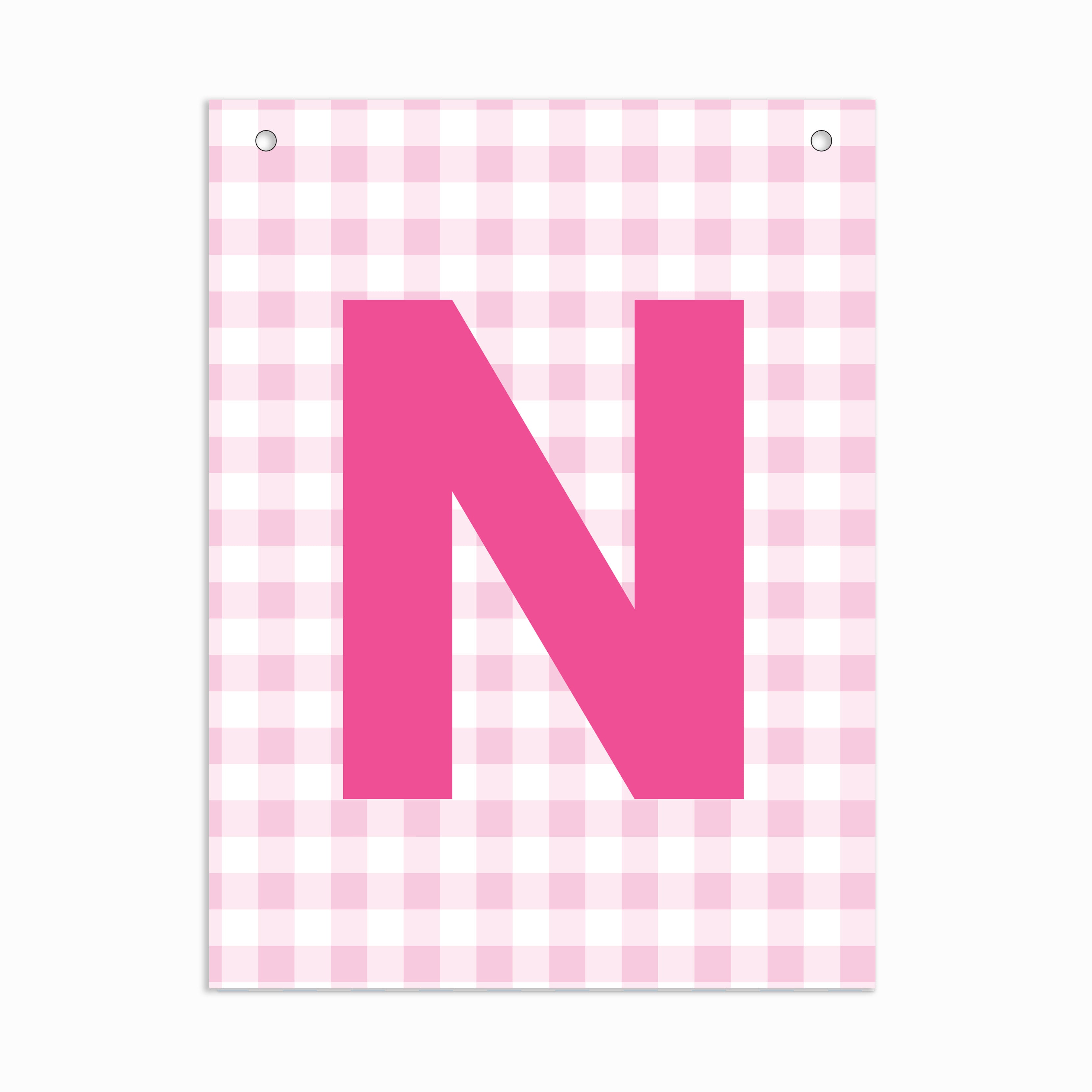 Make Your Own Banner Pink Alphabet N size 7 x 5.16inch 1pc IB