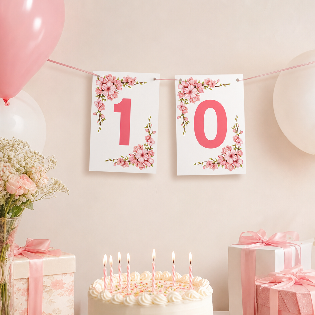 Make Your Own Banner Floral Alphabet B 7 x 5.16inch 1pc IB