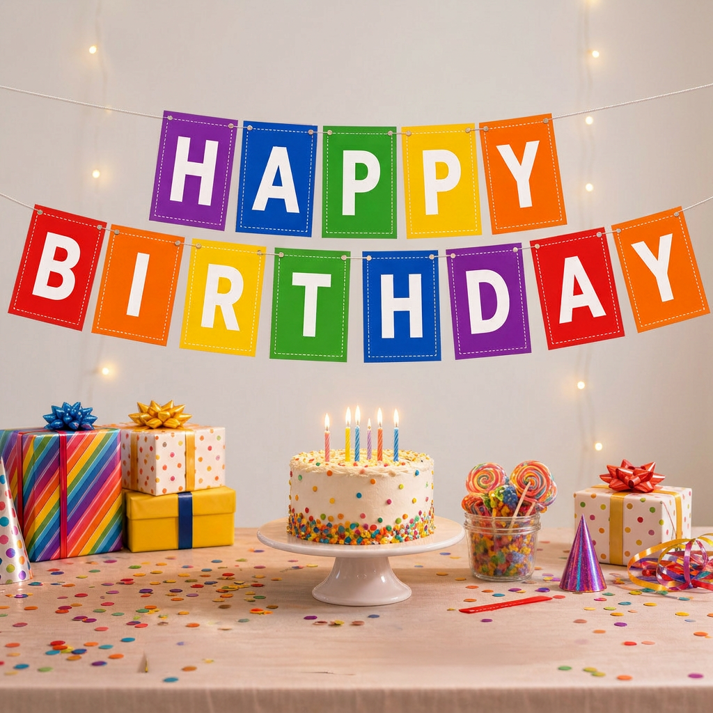 Make Your Own Banner Rainbow Alphabet A Size 7 x 5.16inch 1pc IB