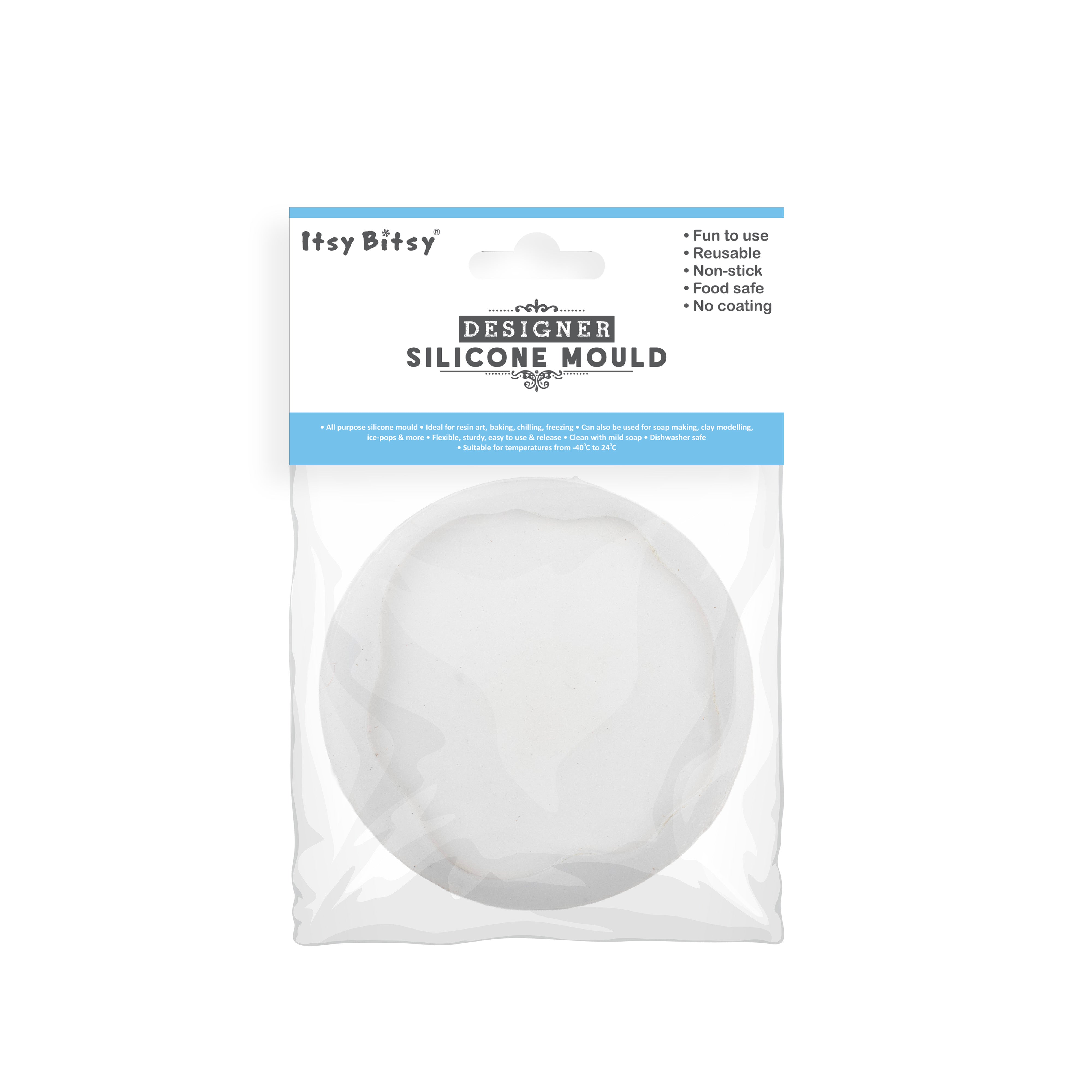 Silicone Mould Agate Coaster Round Dia 4Inch X D5mm 1pc