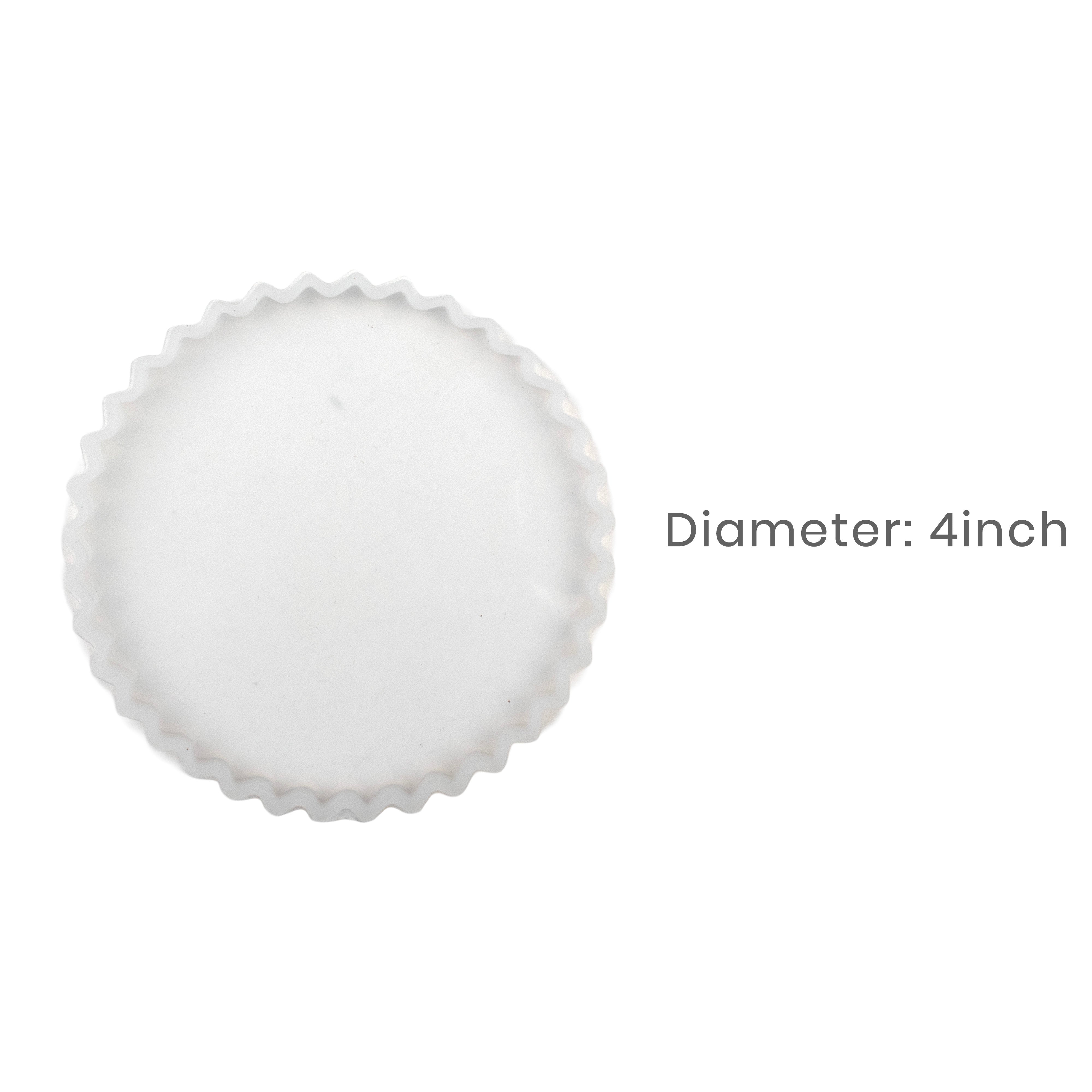 Silicone Mould Crinkle Edge Oval Coaster 4Inch X D7mm 1pc