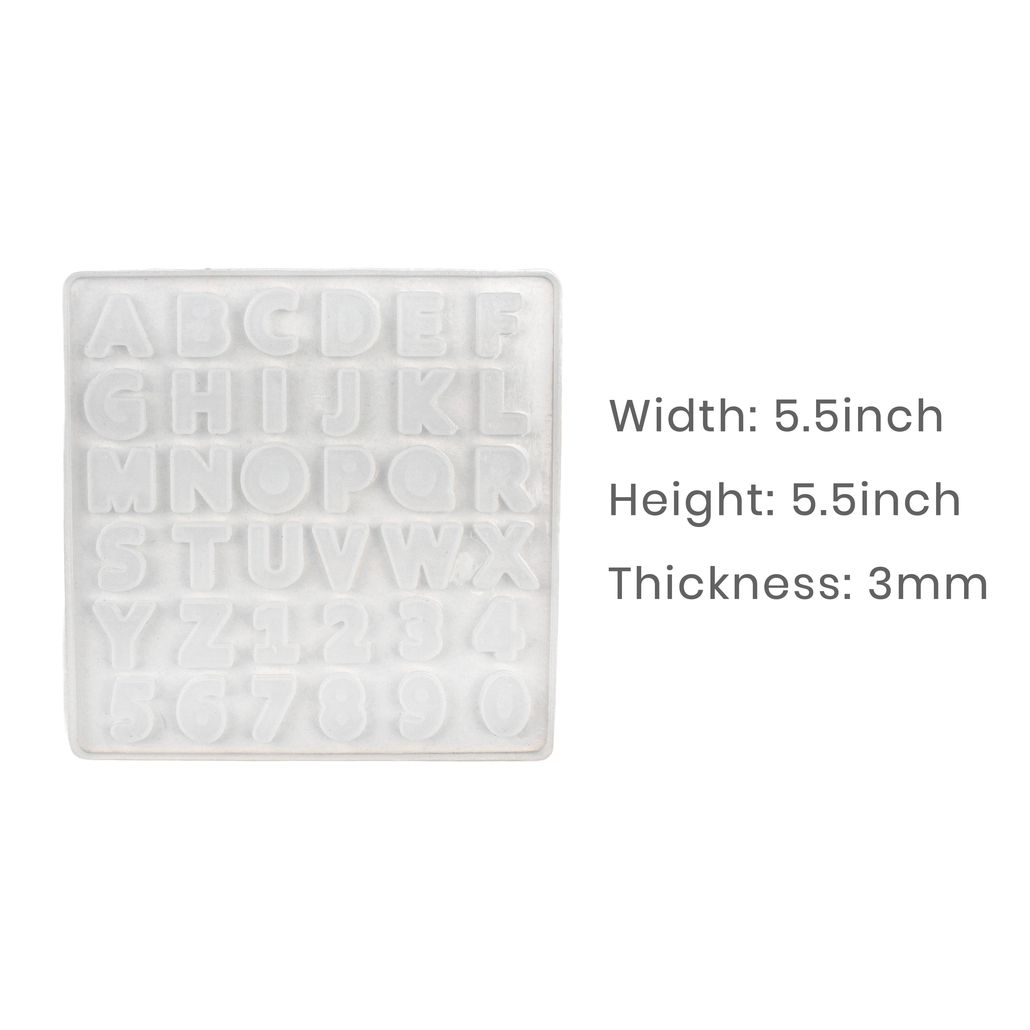 Silicone Mould Alphabet and Numbers 5.5Inch X D3mm 1pc