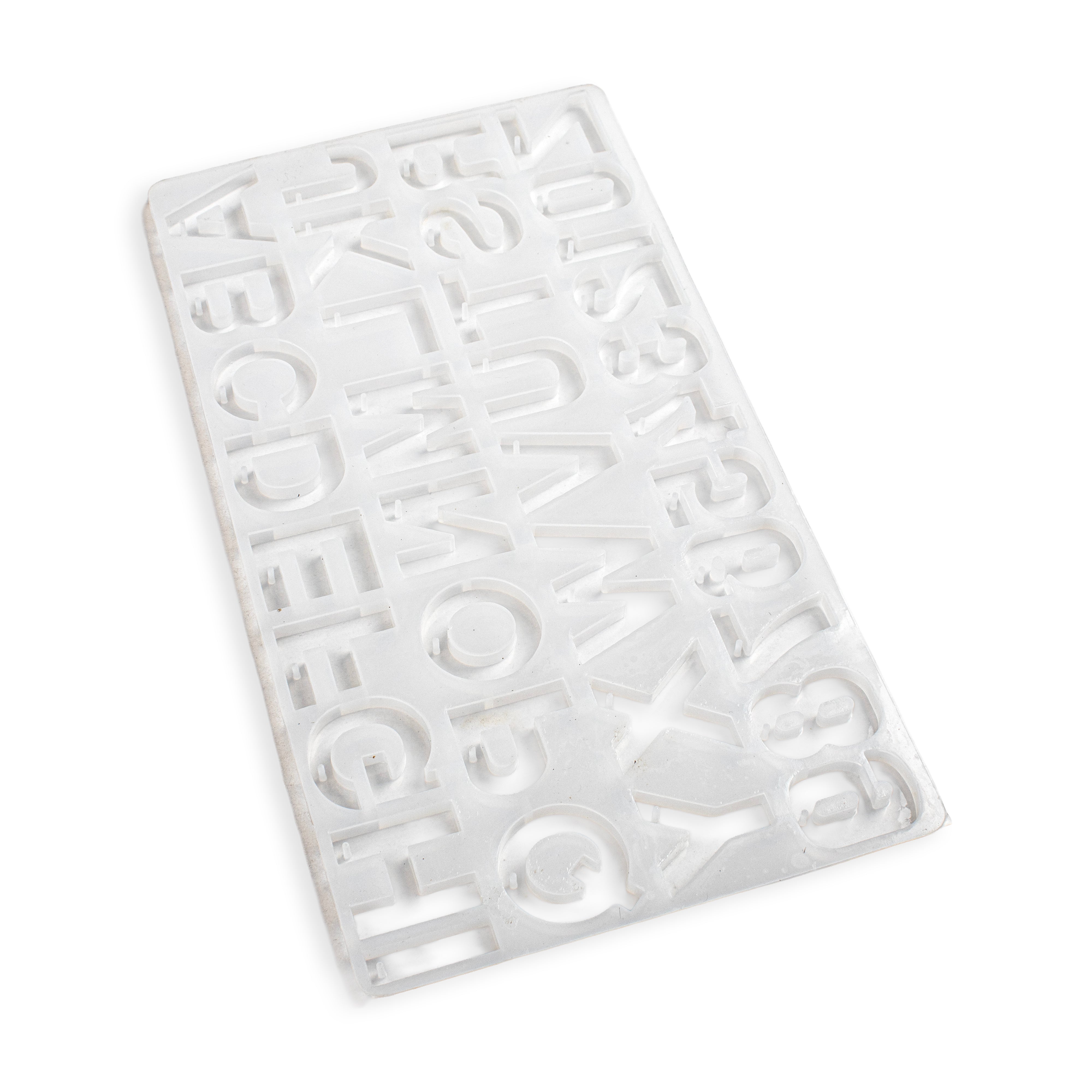 Silicone Mould Alphabet and Numbers With Hole 34.5 X 18.5cm X D7mm 1pc