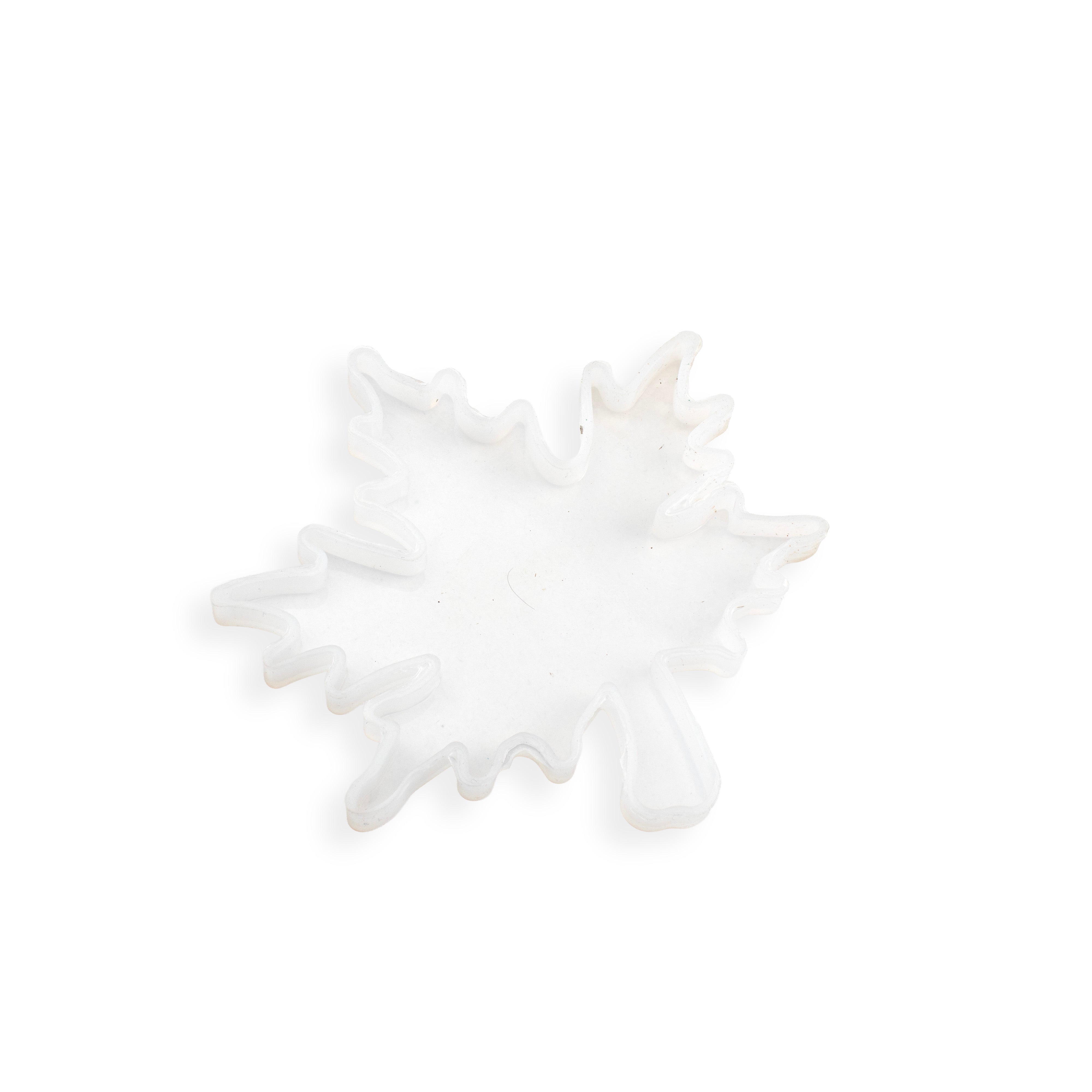 Silicone Mould Leaf Zigzag Coaster 4Inch X D6mm 1pc