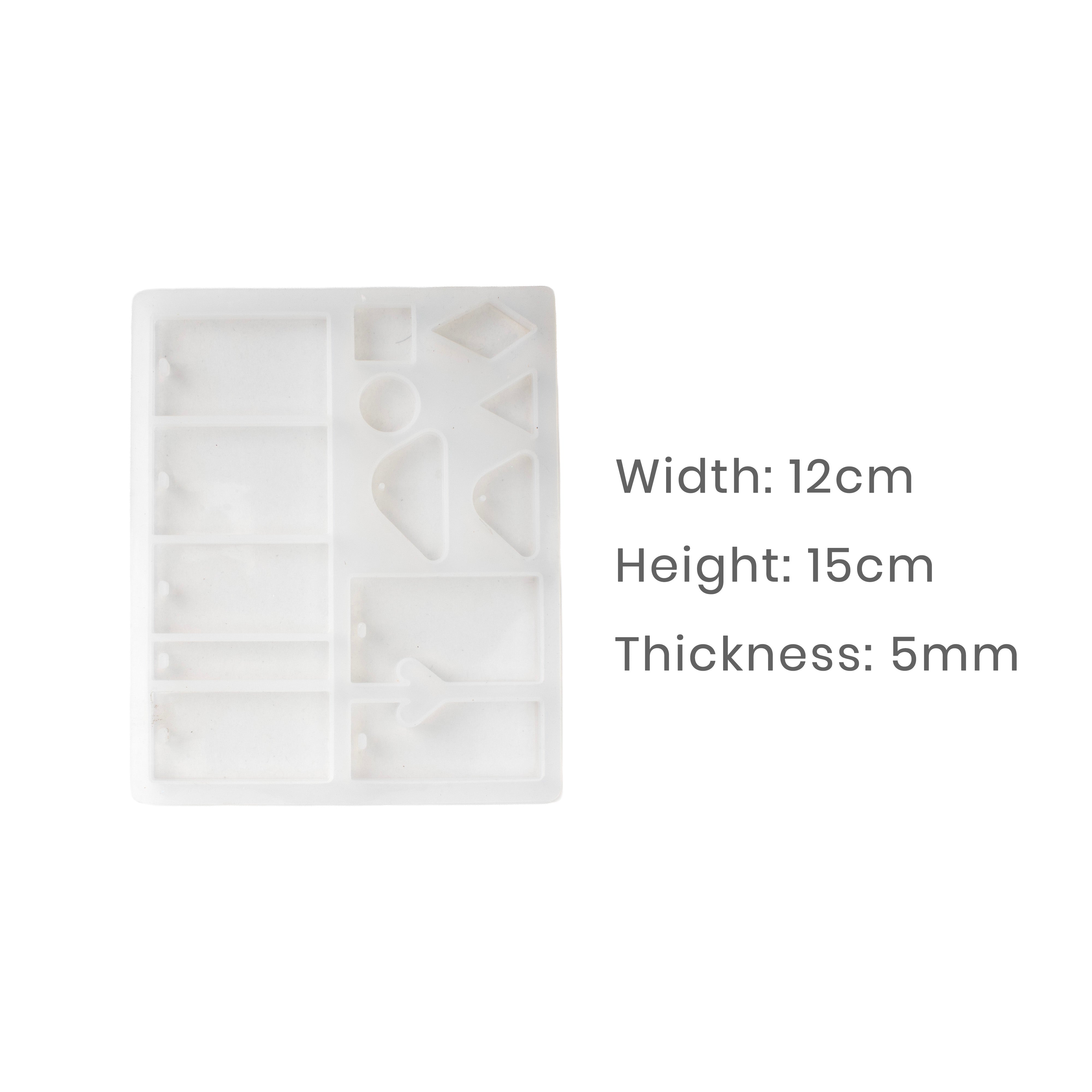 Silicone Mould Earrings and pendants 13 Cavity 15 X 12cm X D5mm 1pc