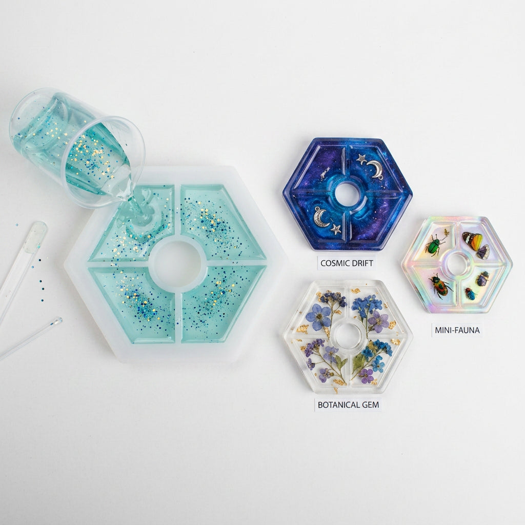 Silicone Mould Coaster Hexagon 4 Inch X D10mm 1pc
