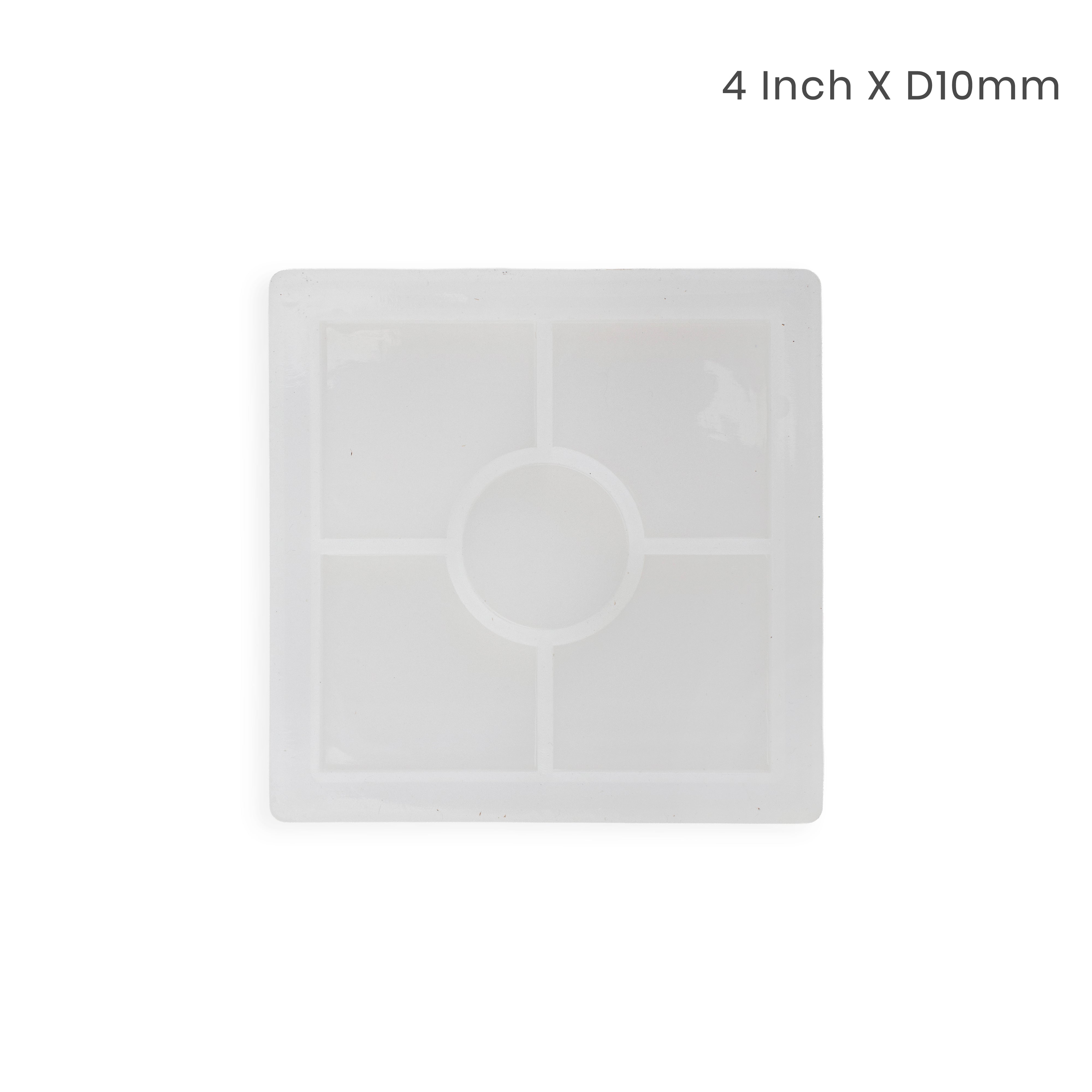 Silicone Mould Square with compartments 4 Inch X D10mm 1pc