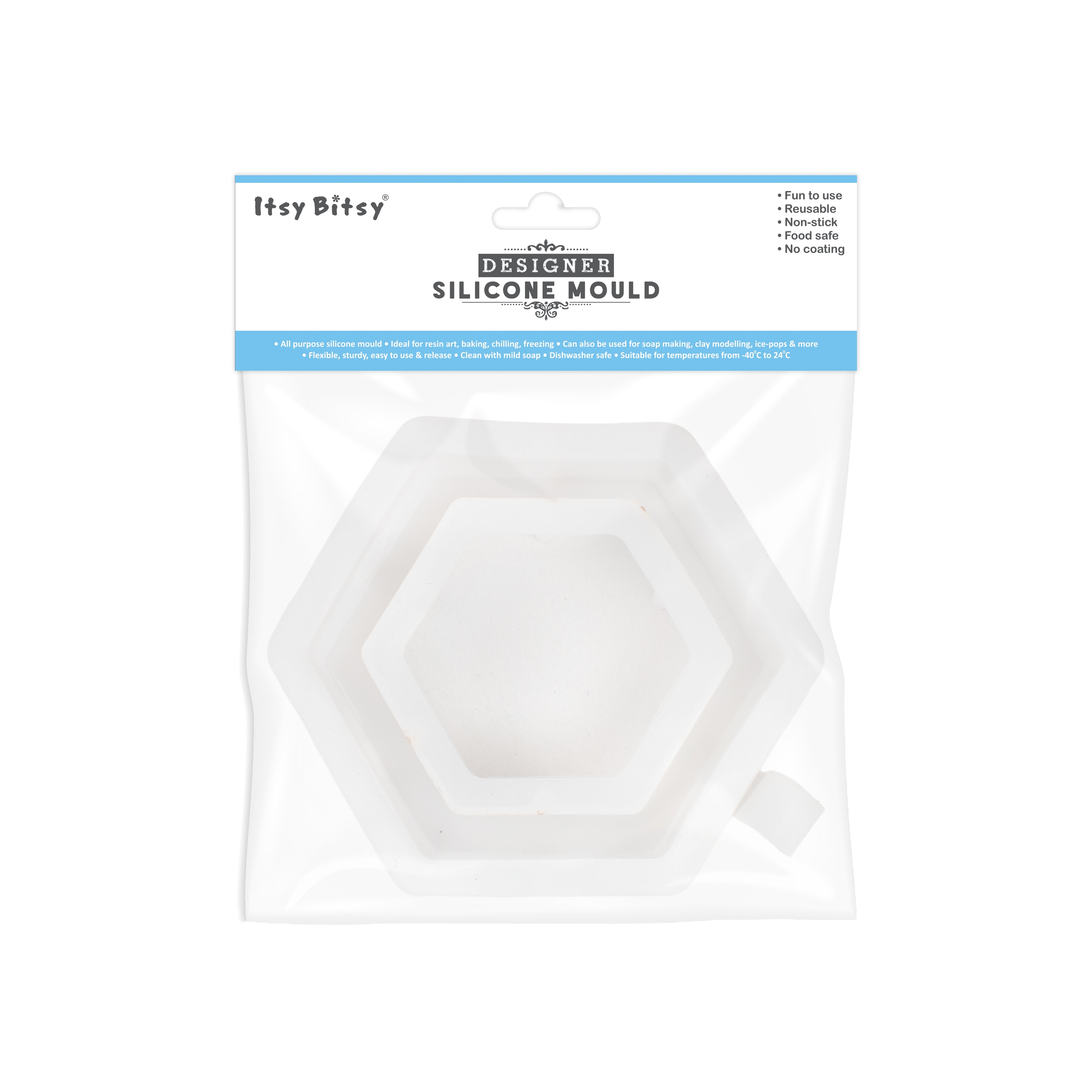 Silicone Mould Hexagon Planter With Tube 14 X D40mm 1pc