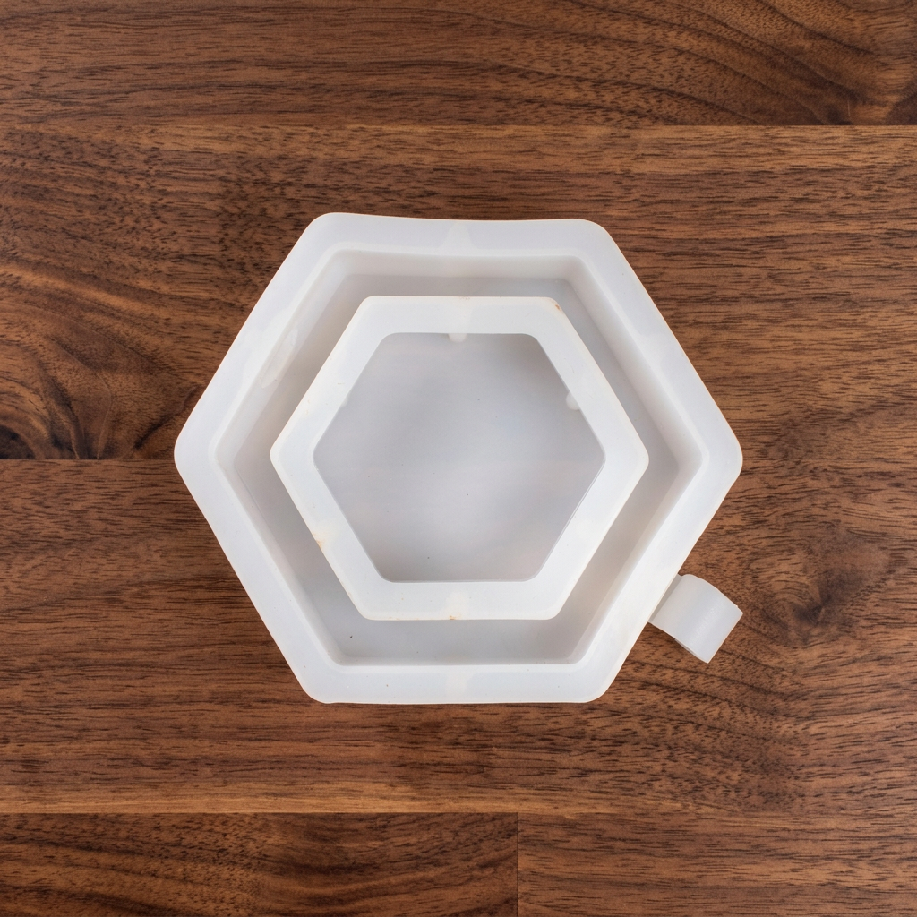 Silicone Mould Hexagon Planter With Tube 14 X D40mm 1pc