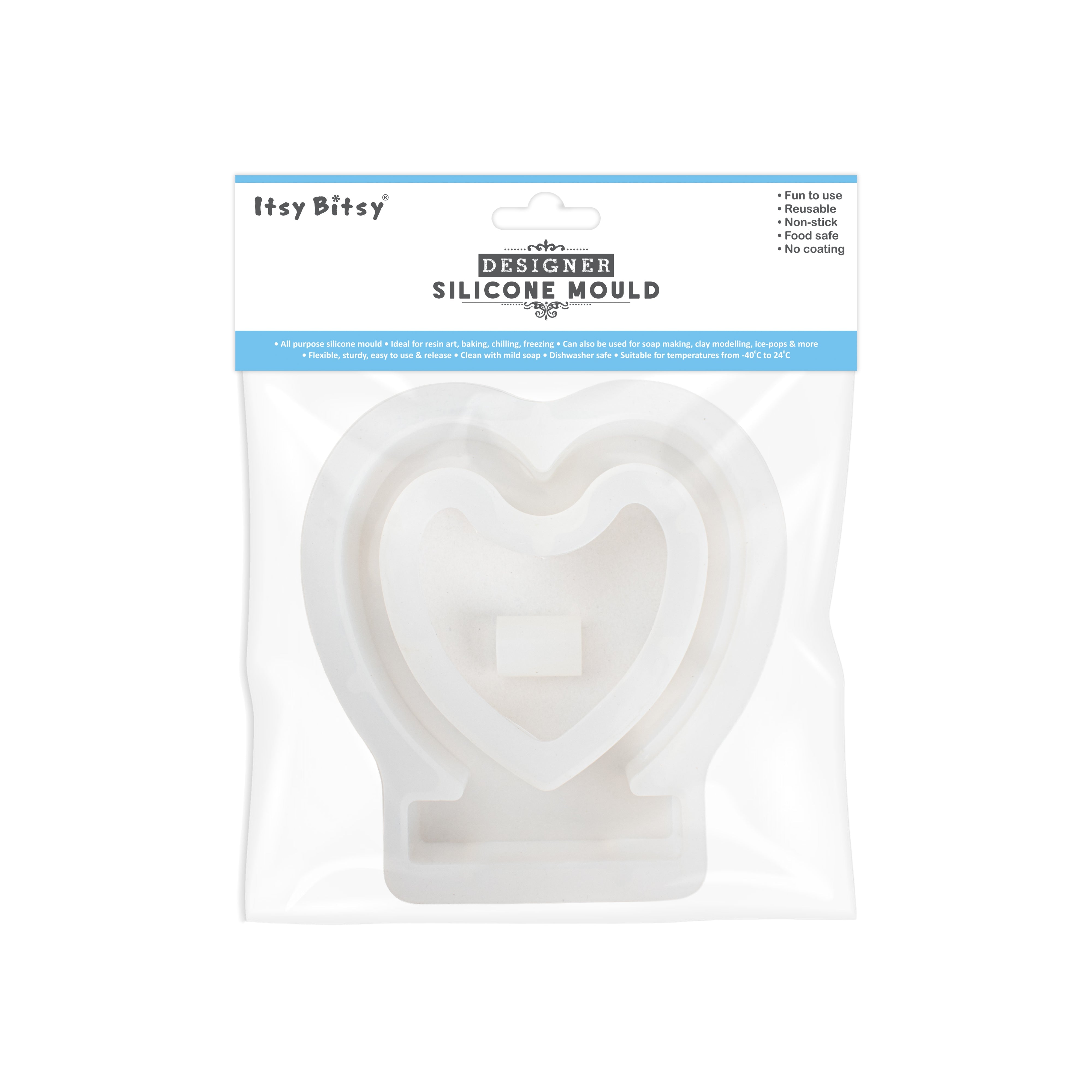 Silicone Mould Heart Flower Vase with Holder 15 X 14cm X D40mm 1pc