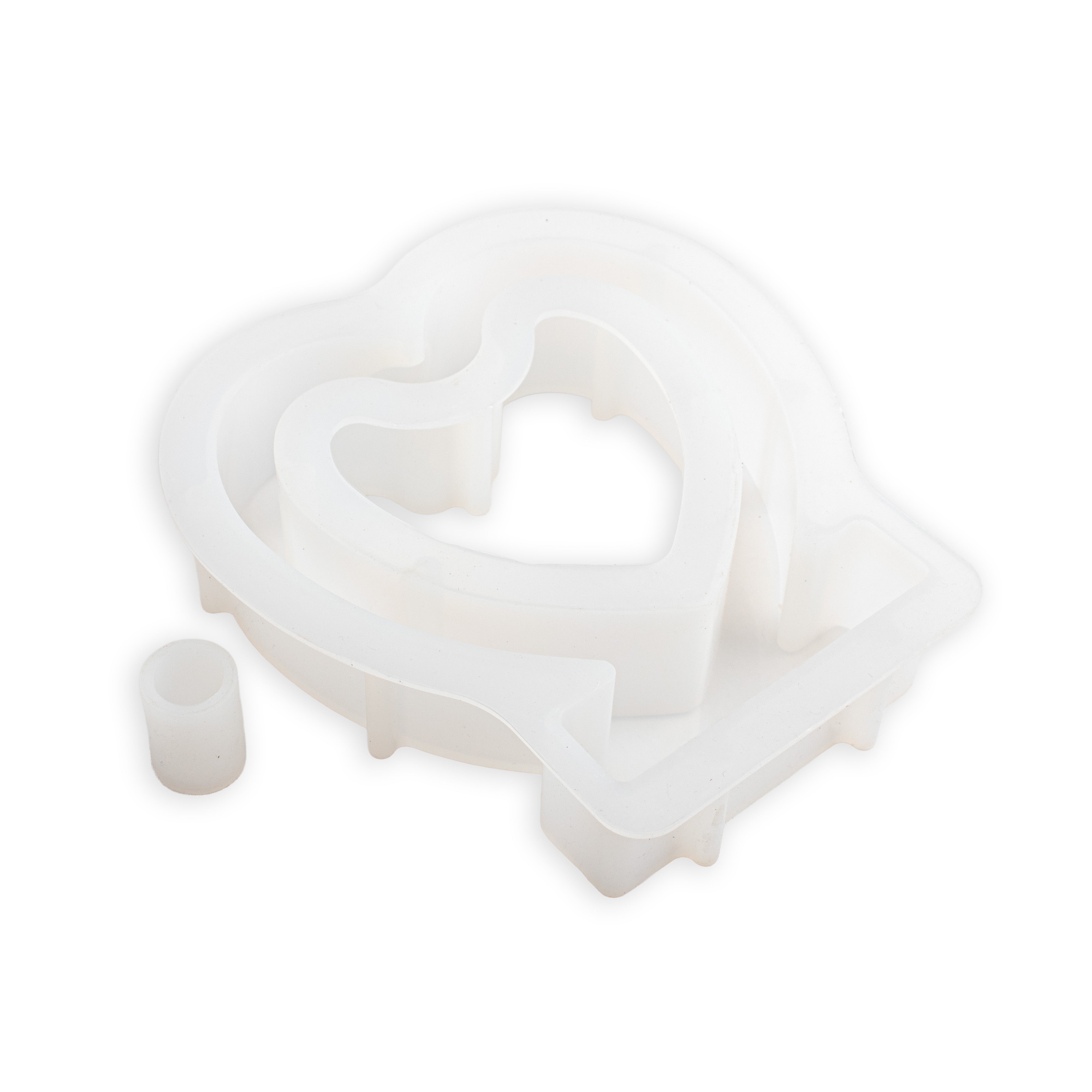 Silicone Mould Heart Flower Vase with Holder 15 X 14cm X D40mm 1pc
