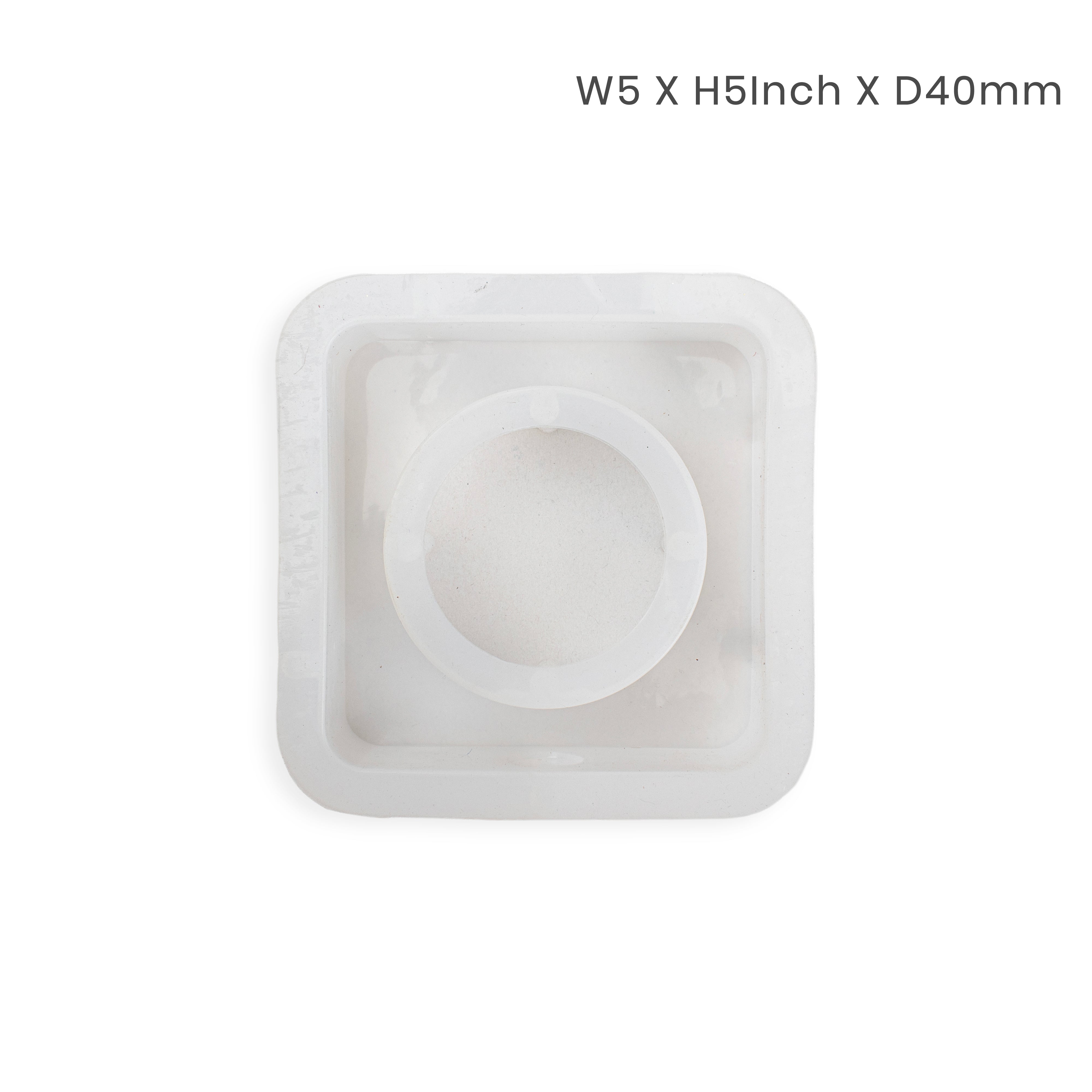Silicone Mould Square Flower Vase with Holder 5 X 5Inch X D40mm 1pc