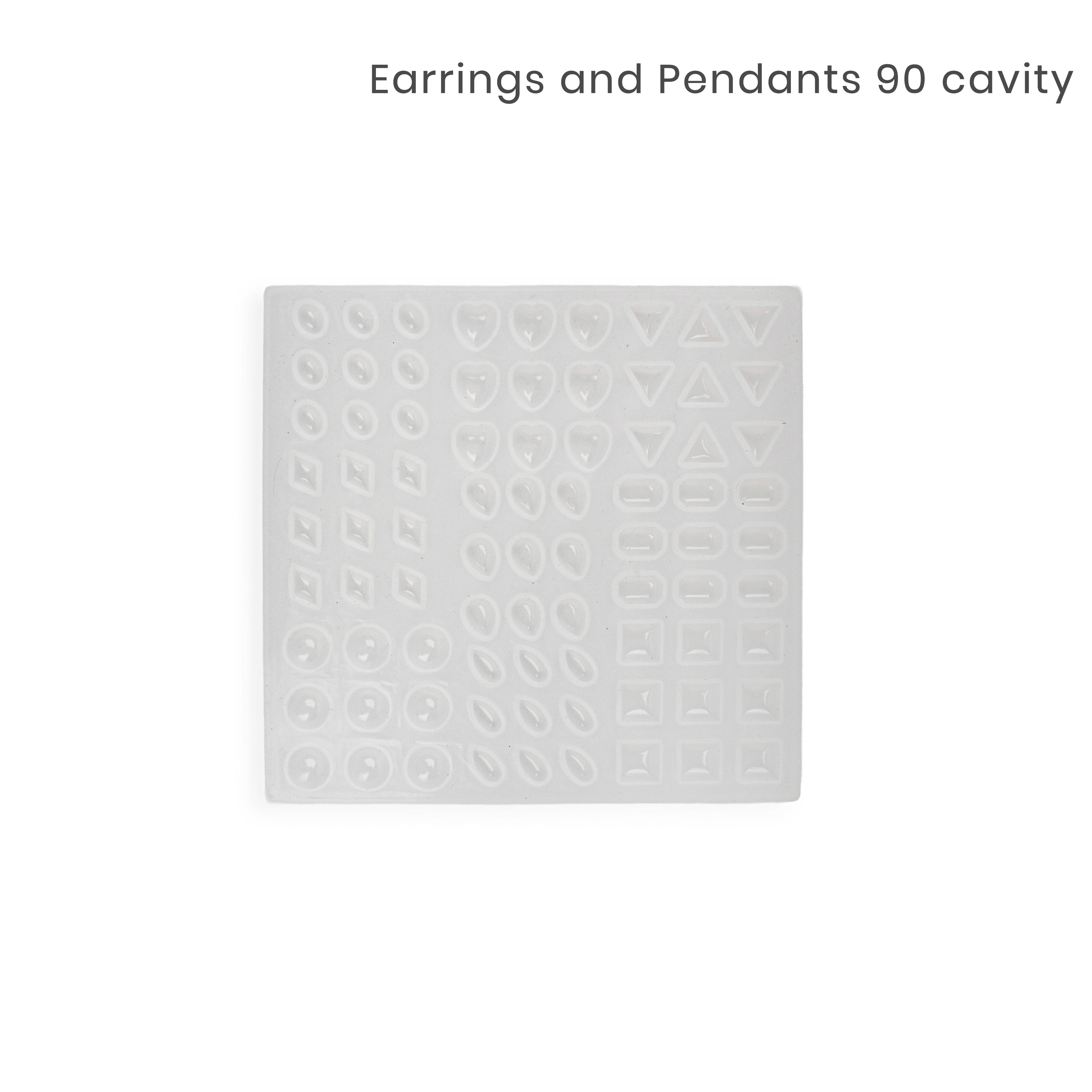 Silicone Mould Earrings and Pendants 81 cavity 5Inch X 5Inch 1pc