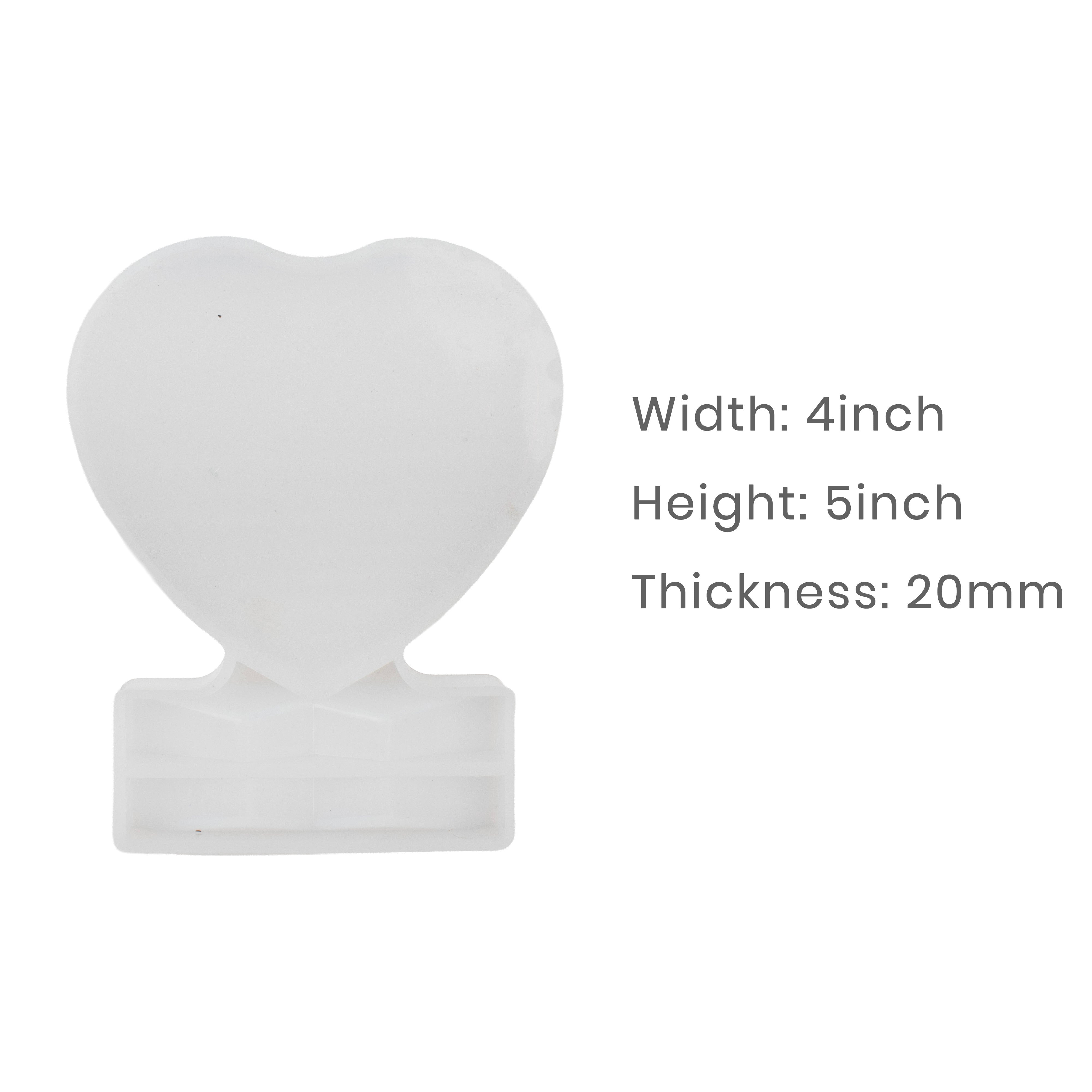 Silicone Mould Heart with frame 1pc
