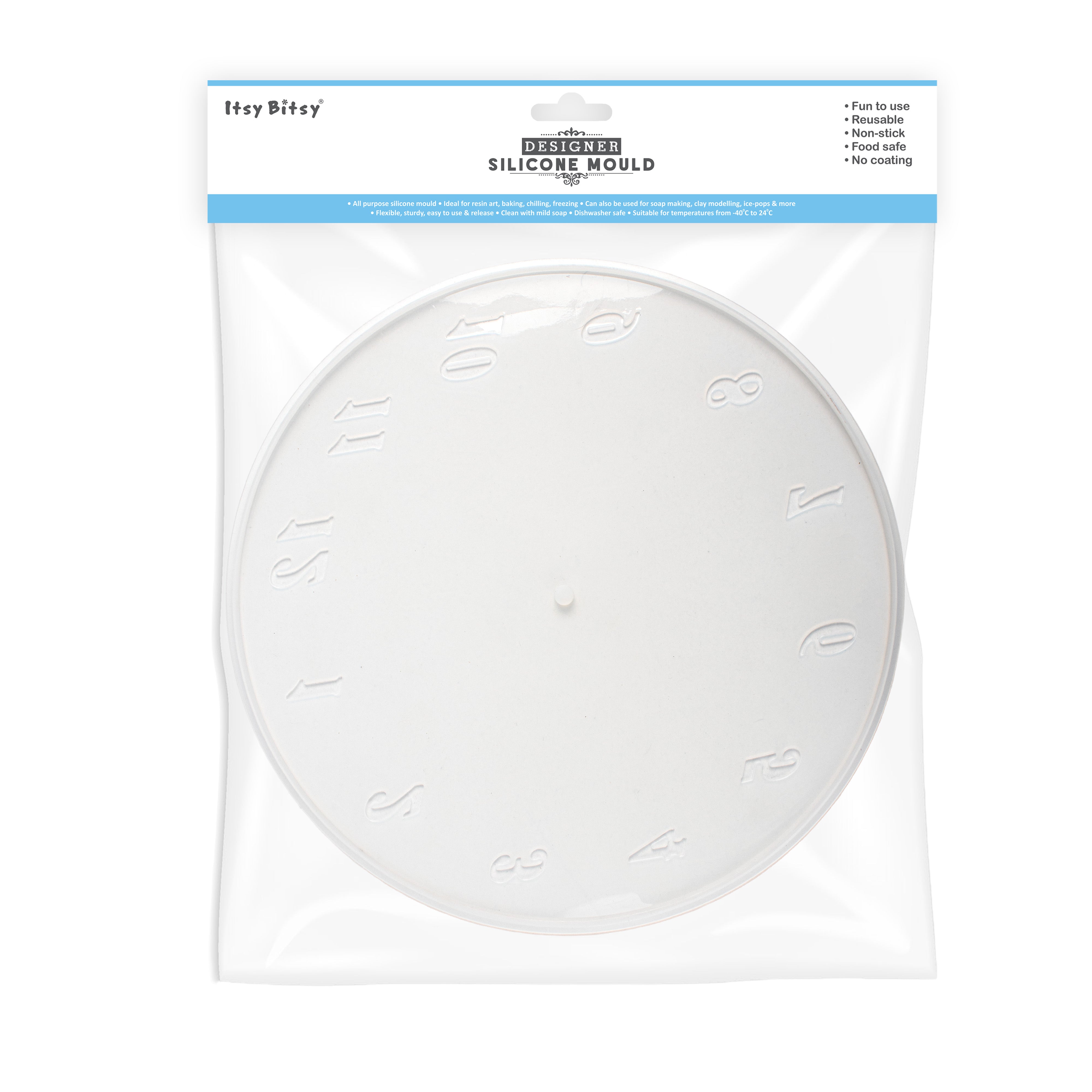 Silicone Mould Clock with Numbers 12Inch 1pc
