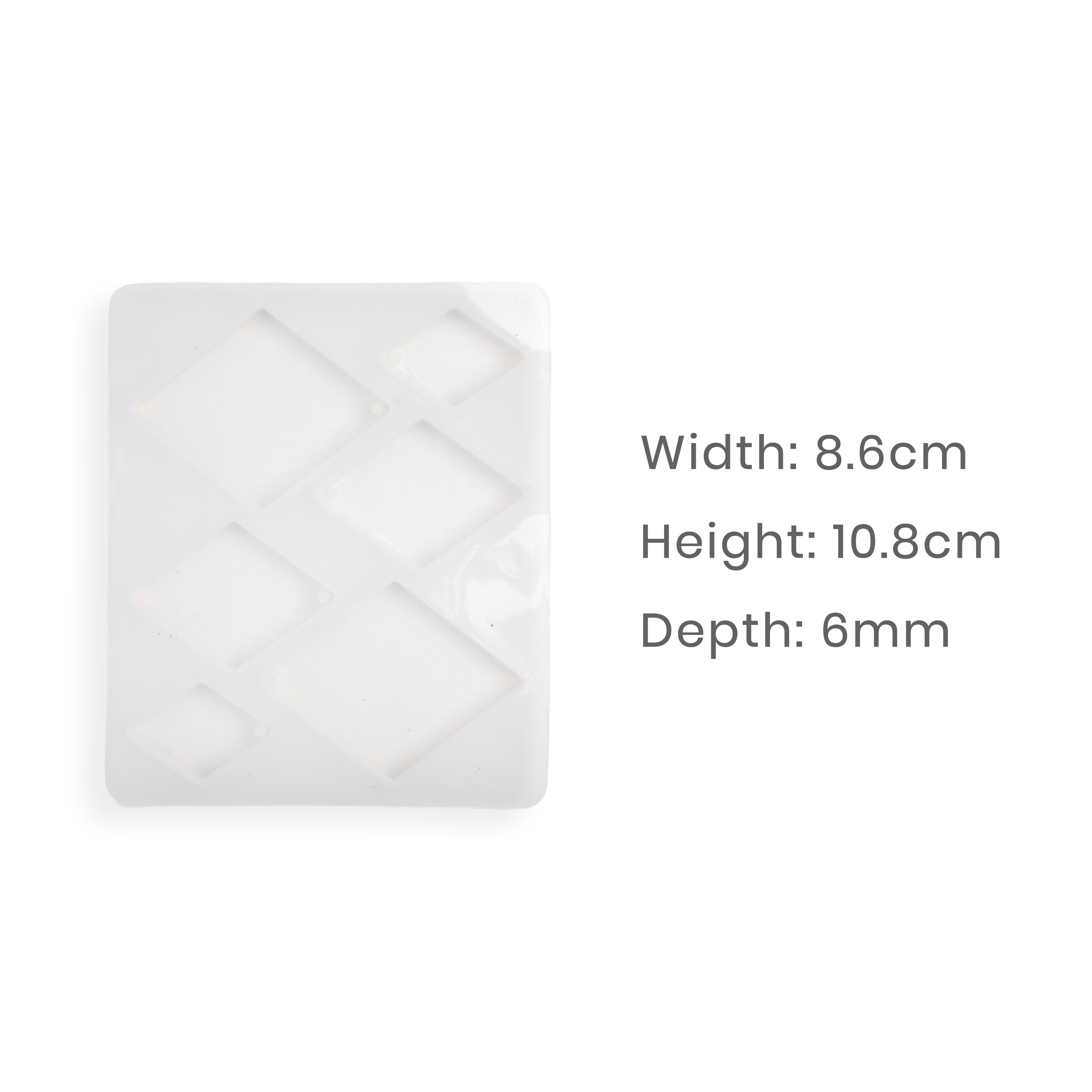 Silicone Mould Assorted Rhombus 6 cavity 10.8 X 8.6cm X D6mm 1pc