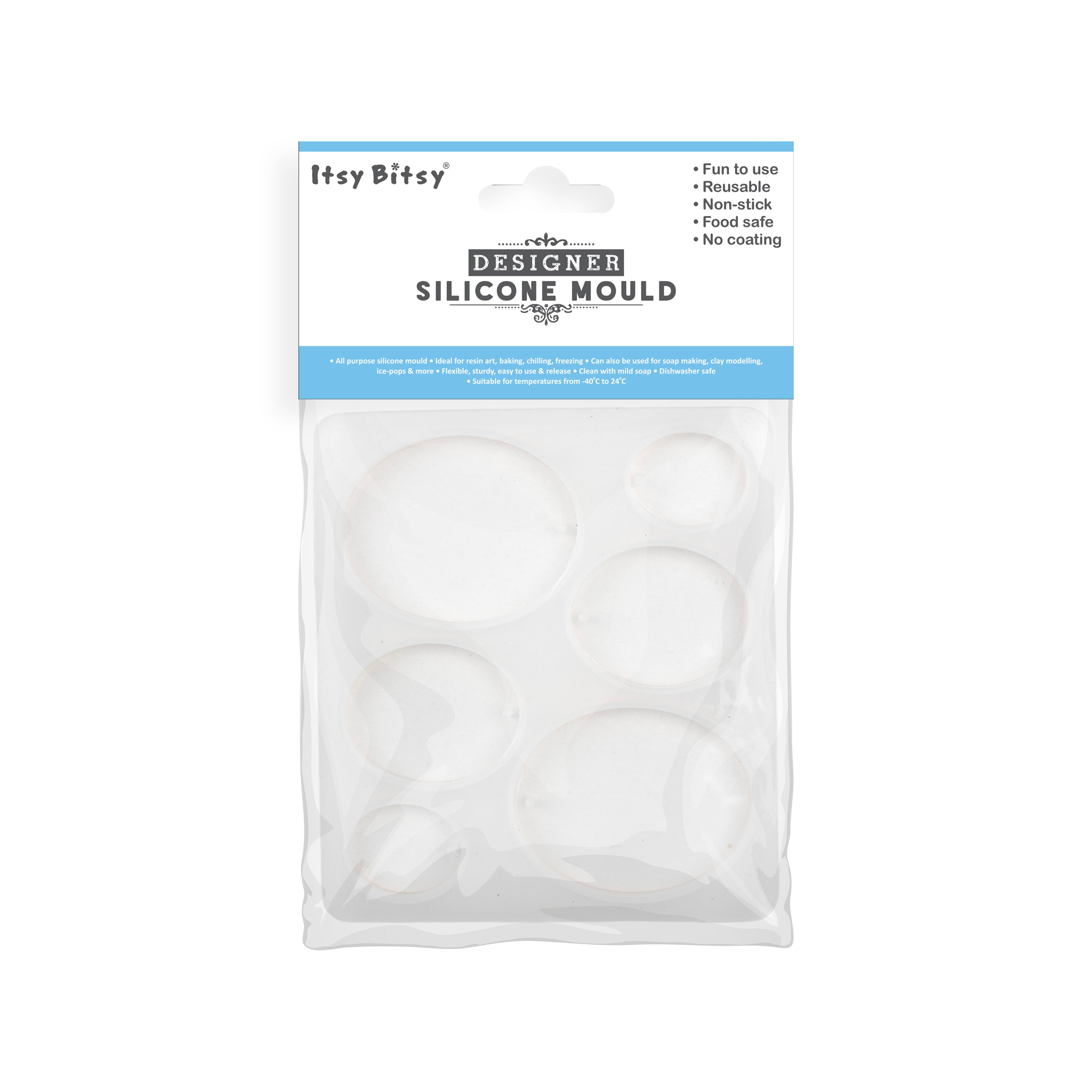 Silicone Mould Assorted Oval 6 cavity 10.7 X 7.9cm X D6mm 1pc