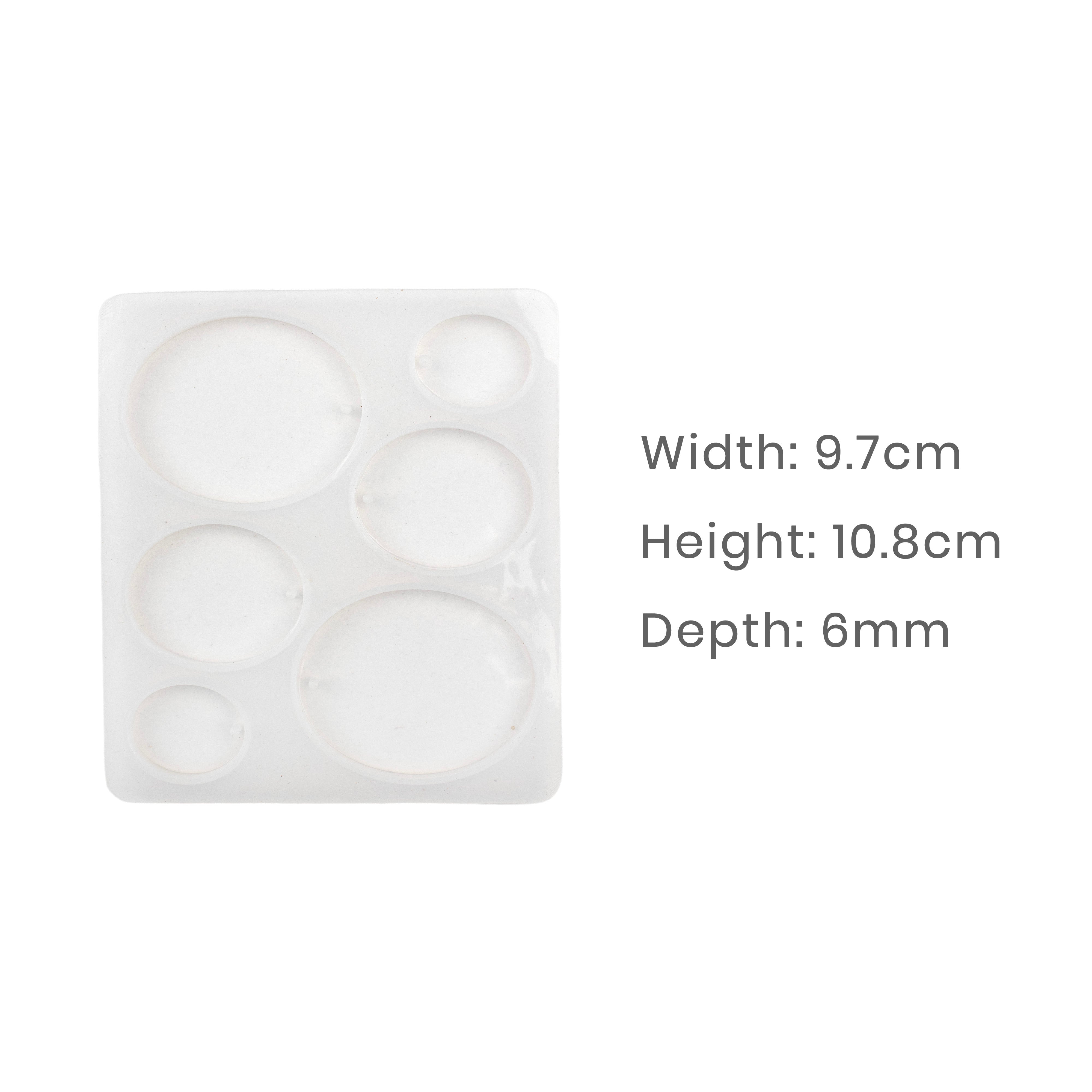 Silicone Mould Assorted Oval 6 cavity 10.7 X 7.9cm X D6mm 1pc