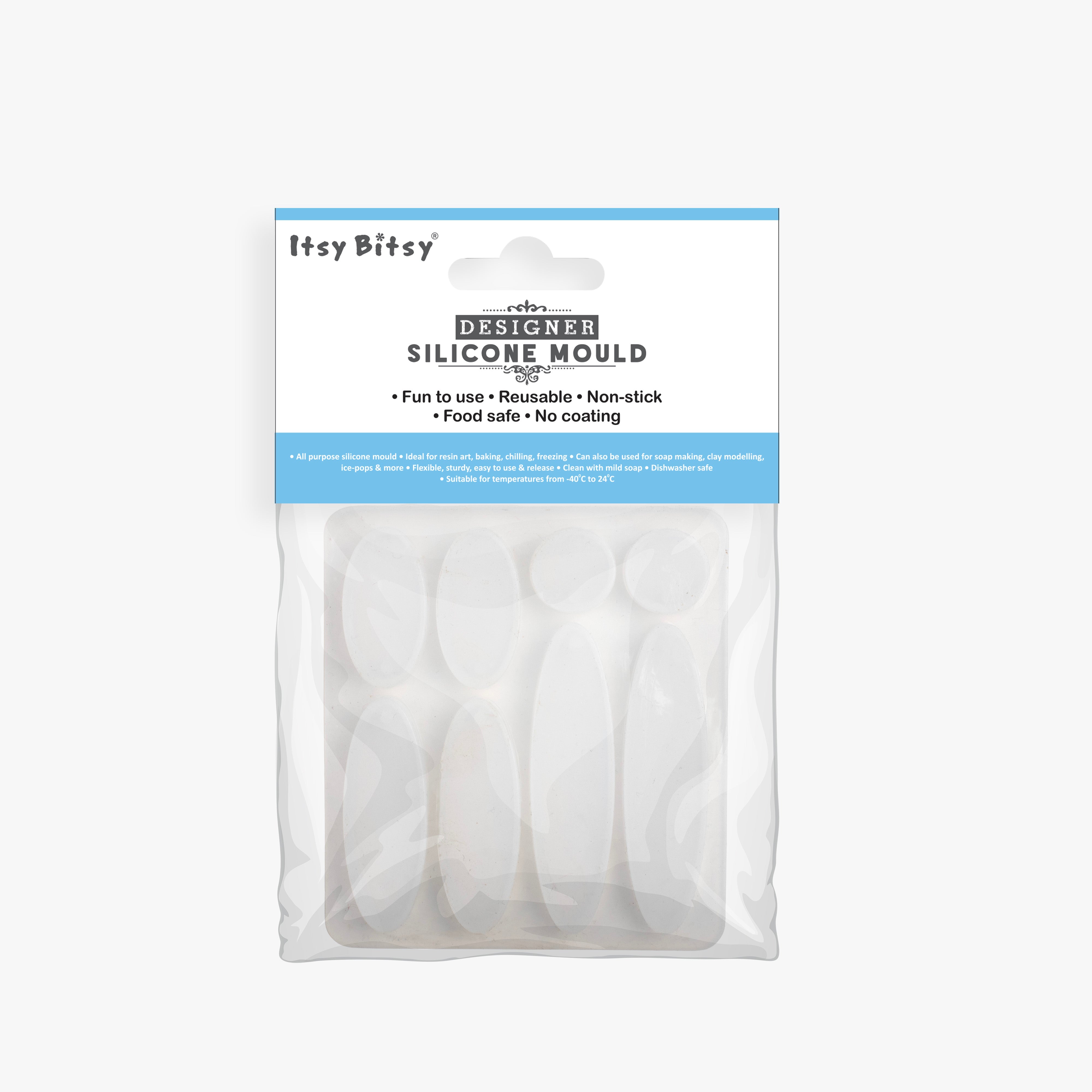 Silicone Mould Assorted Oval 8 cavity 10.7 X 7.9cm X D6mm 1pc