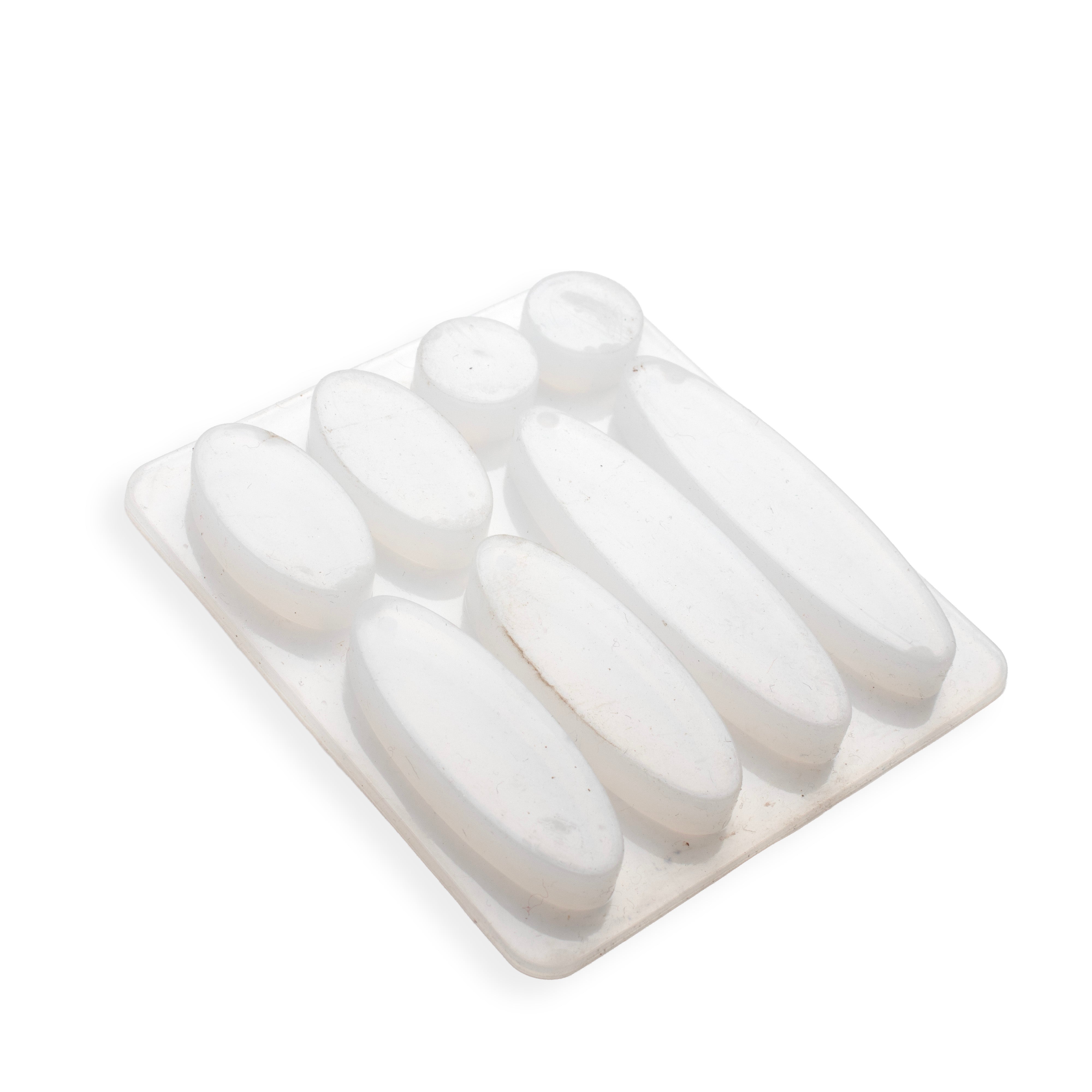 Silicone Mould Assorted Oval 8 cavity 10.7 X 7.9cm X D6mm 1pc