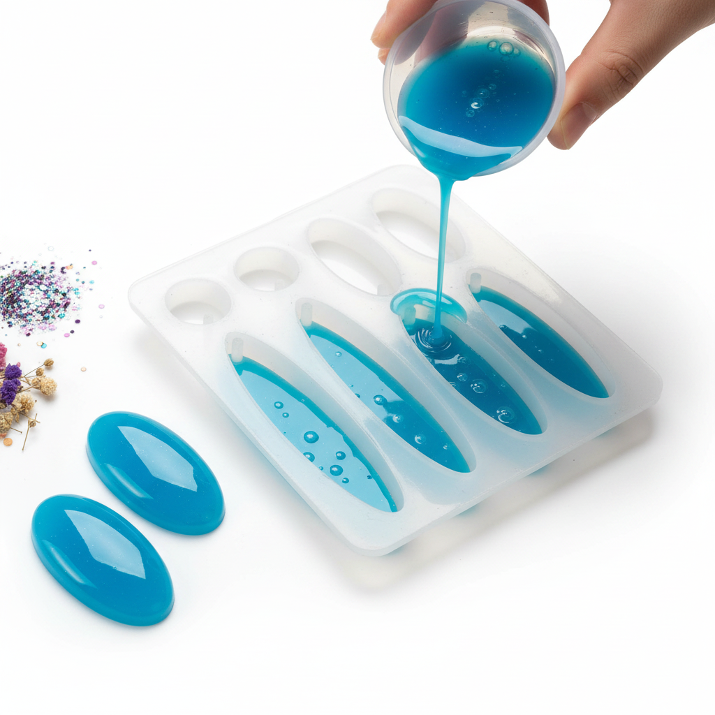 Silicone Mould Assorted Oval 8 cavity 10.7 X 7.9cm X D6mm 1pc