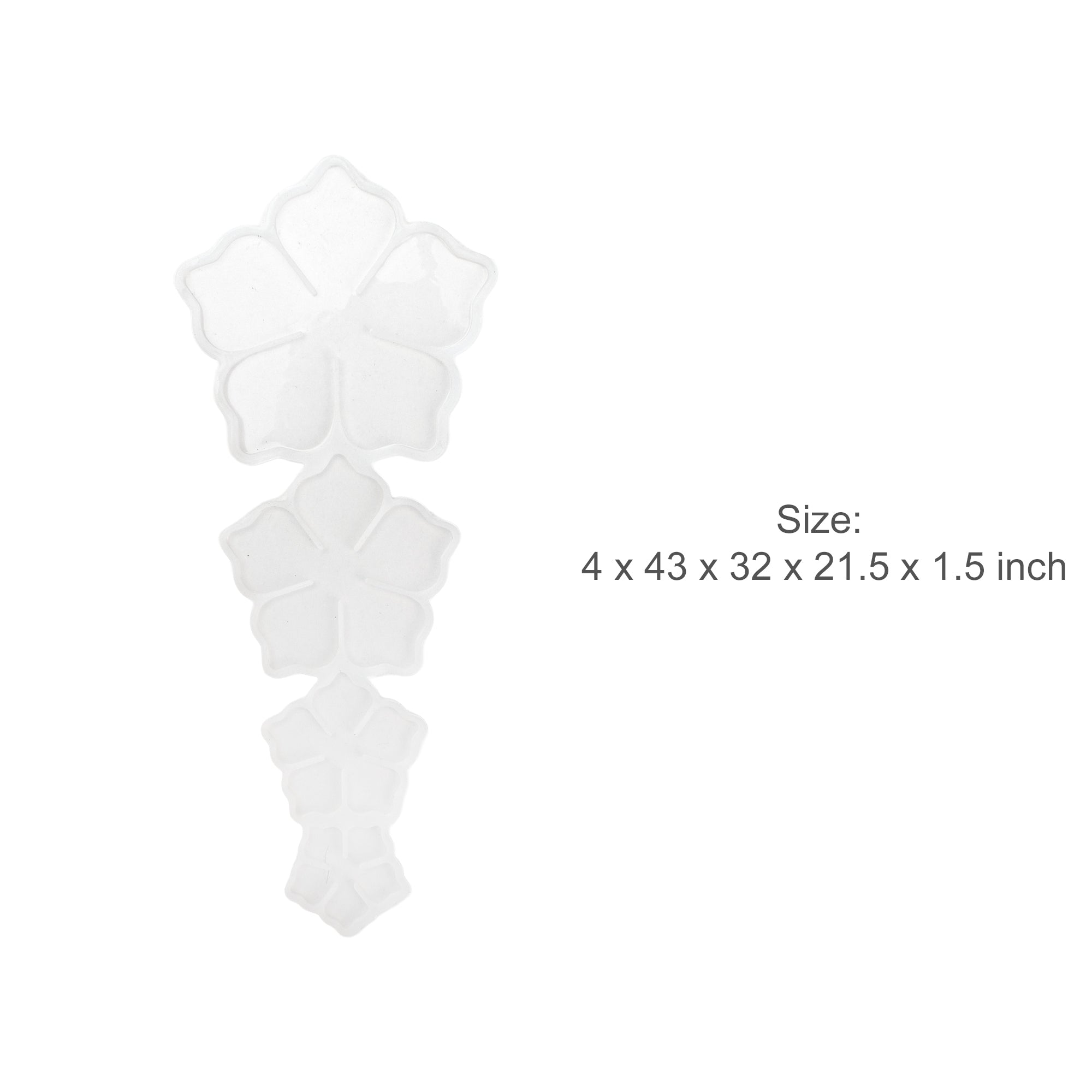 Silicone Mould 4 In 1 Flower Mould 4 X 43X 32 X 21.5 X 1.5Inch 1pc
