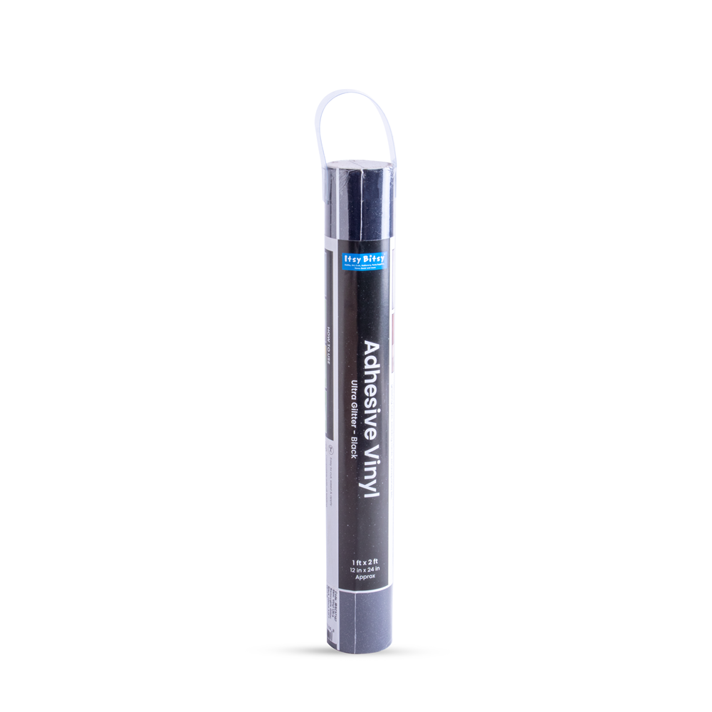 Vinyl Ultra Glitter Black 12Inch X 2ft 1Roll