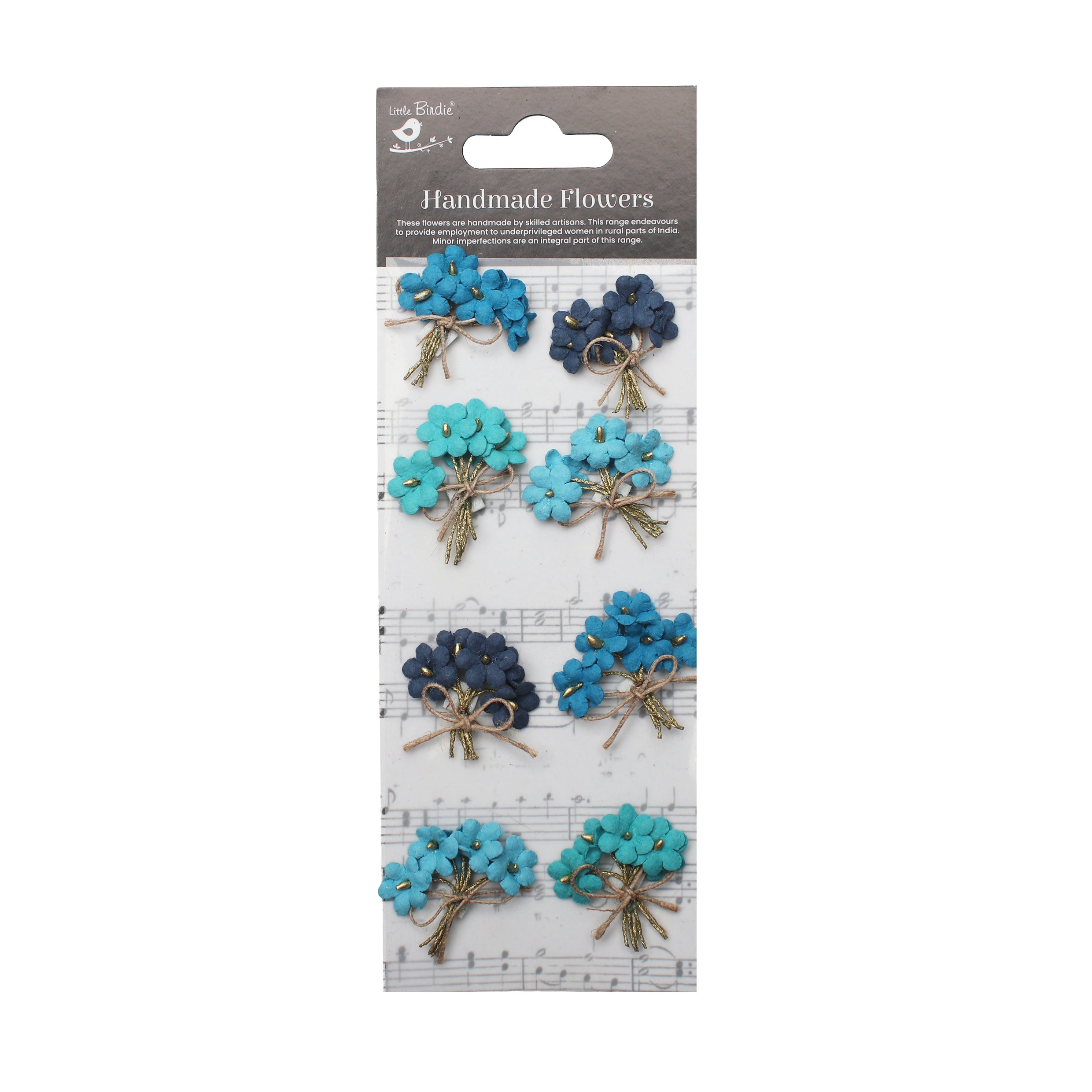 Handmade Flowers Bouquet Blue Sky 8Pc