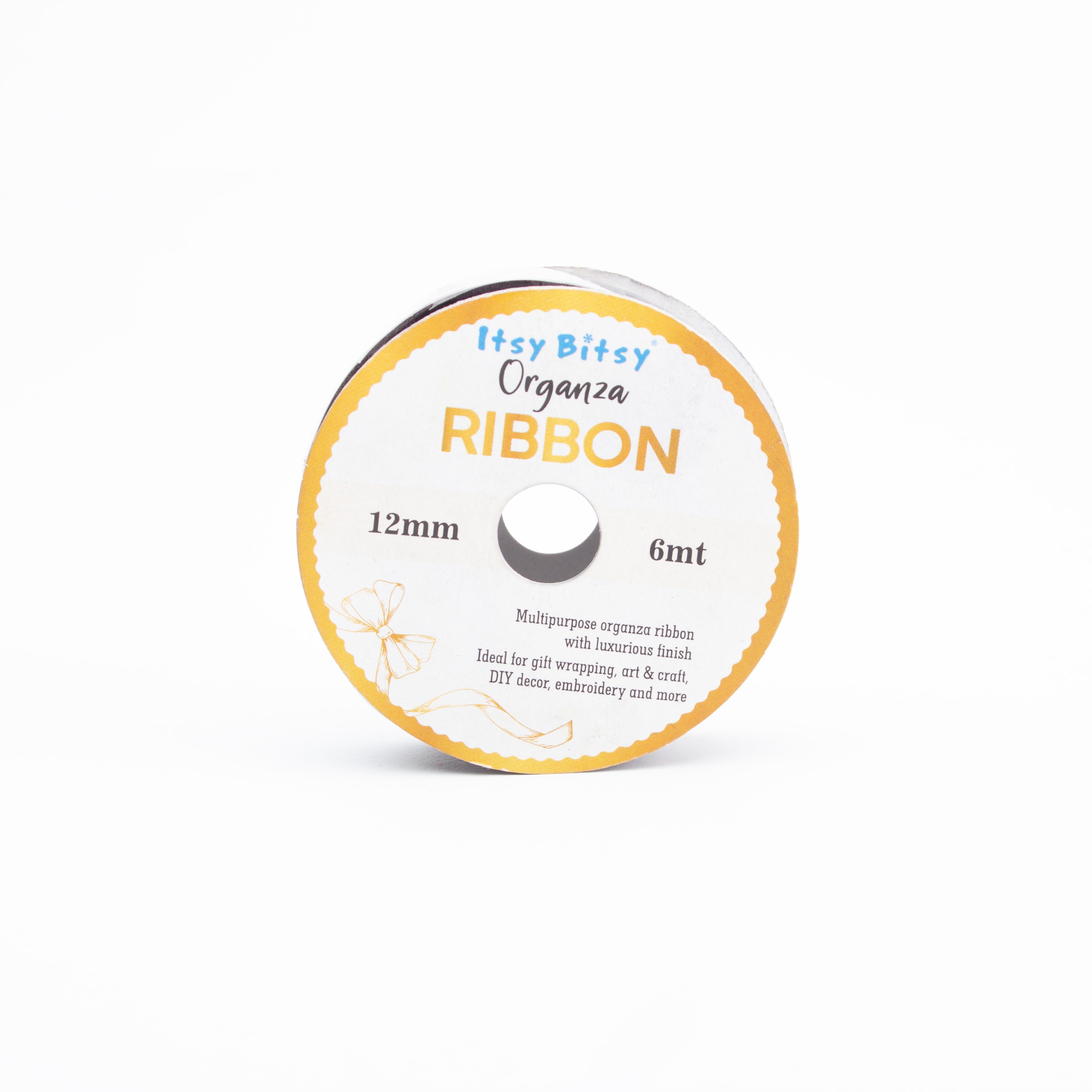 Organza Ribbon 12mm Black 6mt 1 Roll