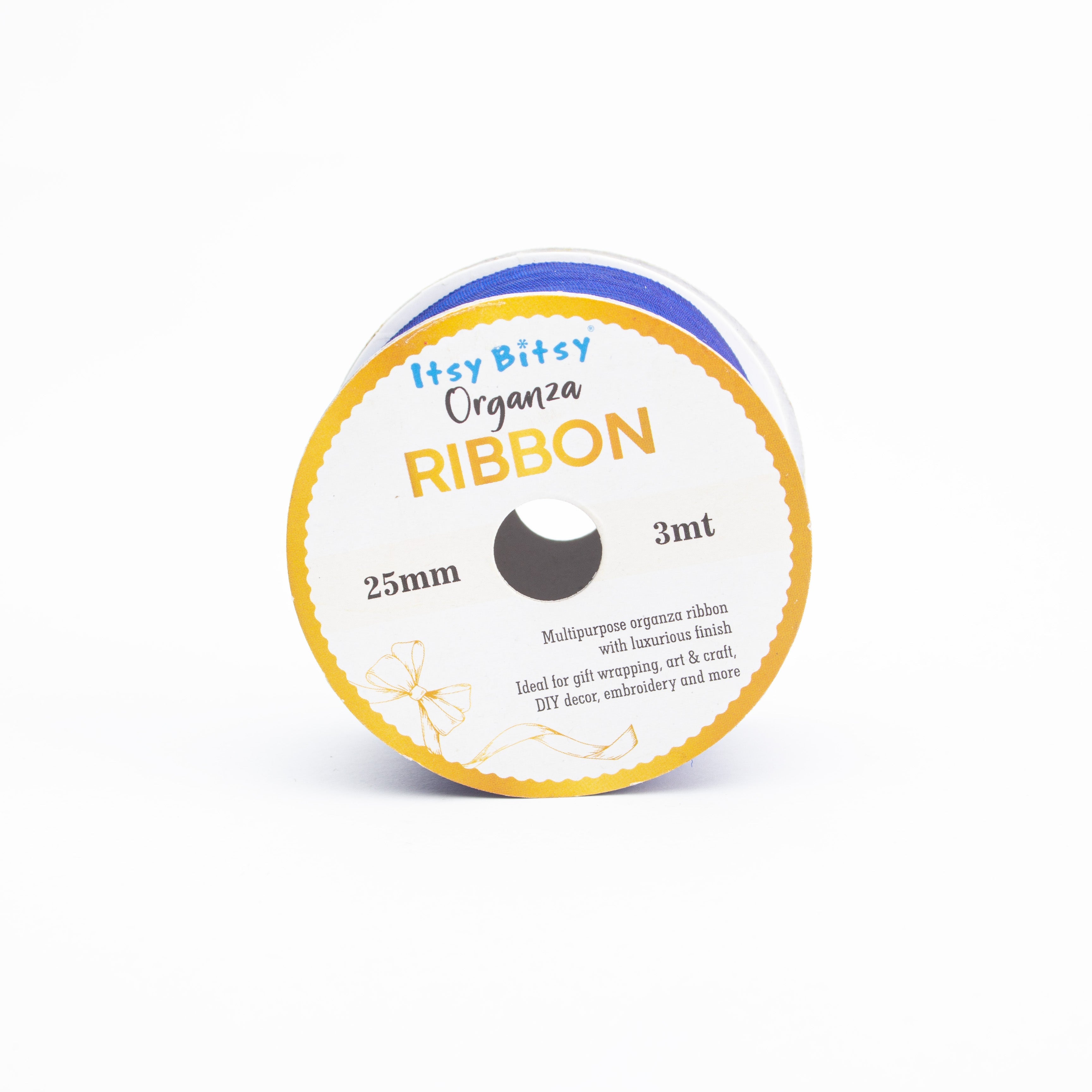 Organza Ribbon 25mm Blue 3mt 1 Roll