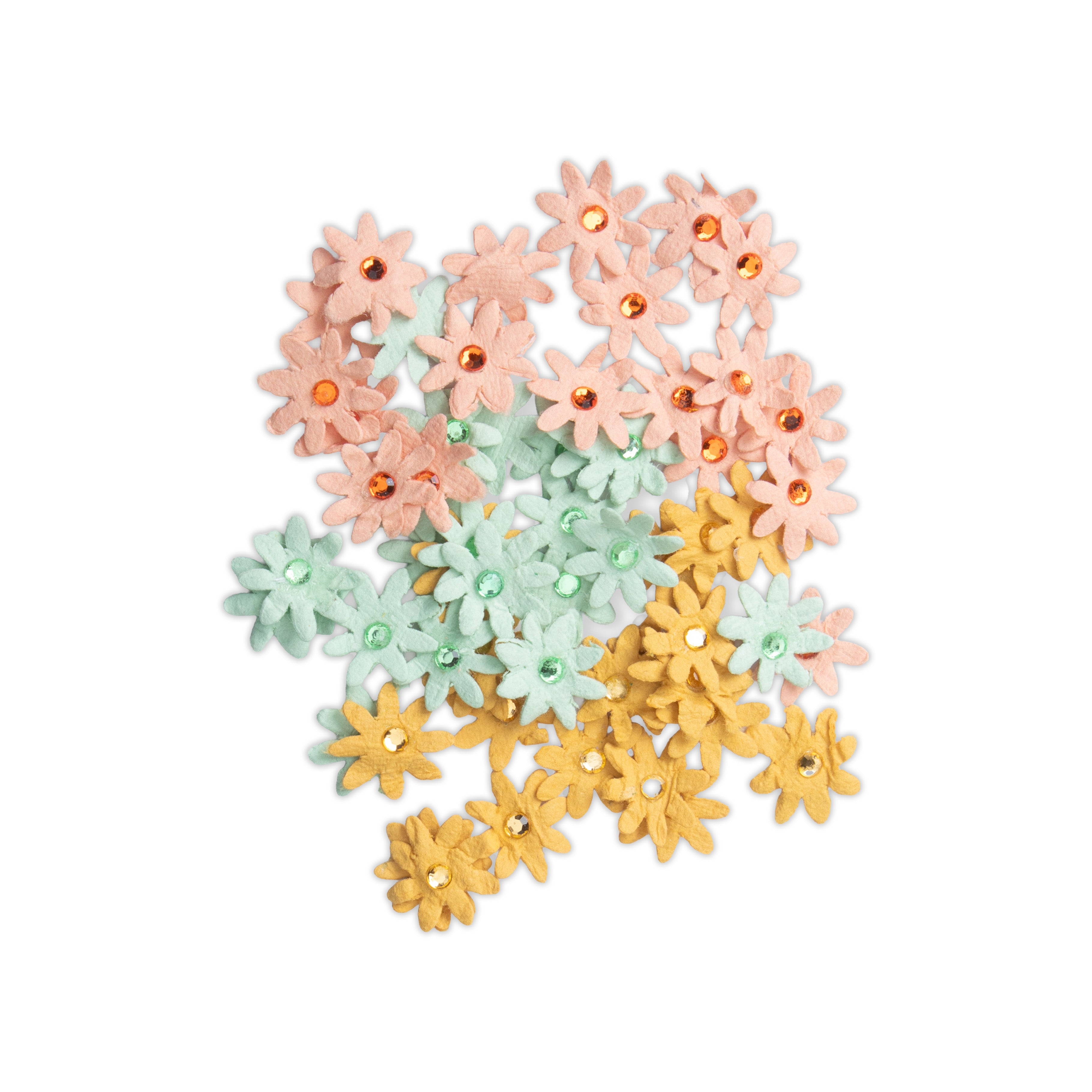 Handmade Flowers Micro Jewelled Floret Pastel Palette 60pc