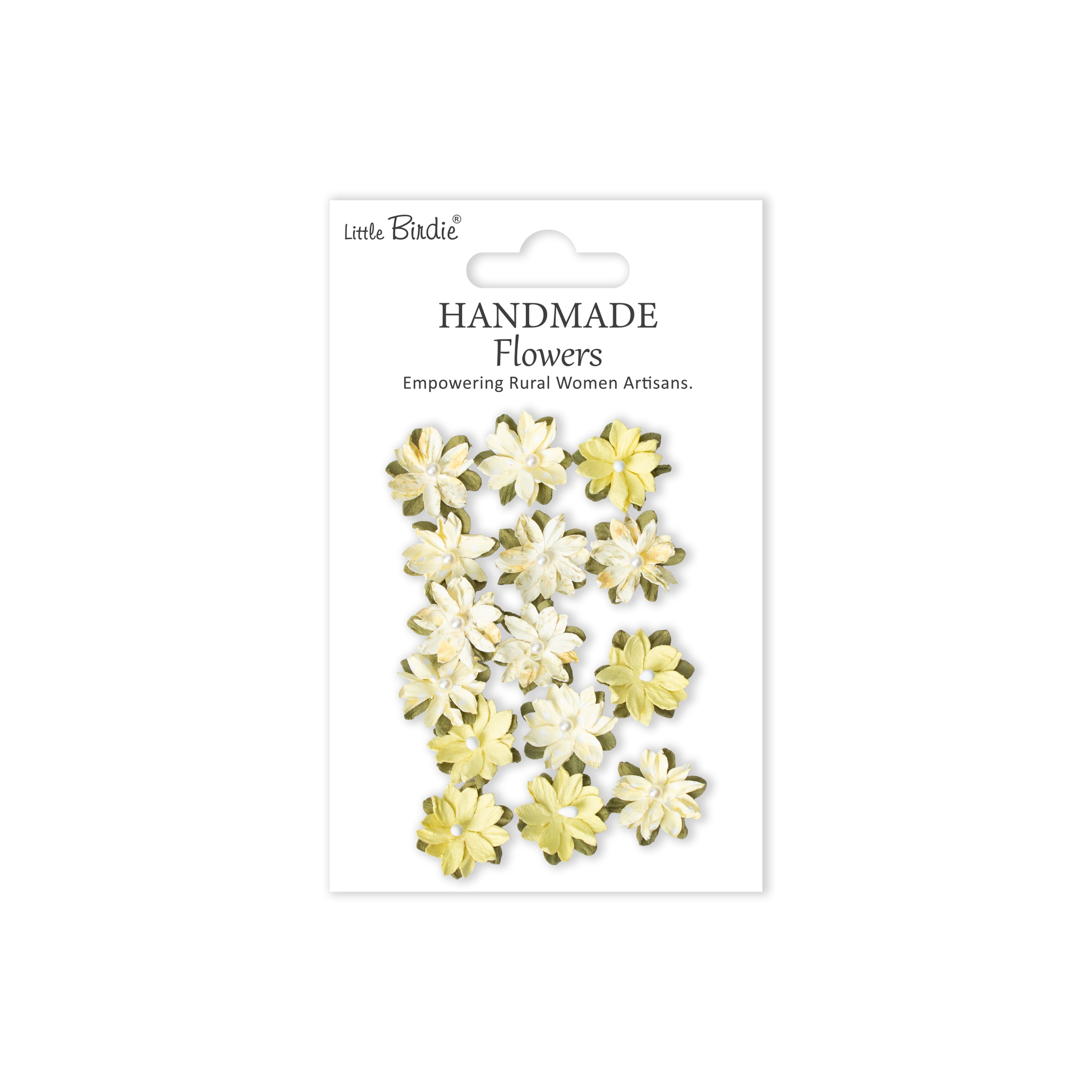 Handmade Printed Paper Flowers Luca Yellow Symphony 15pc
