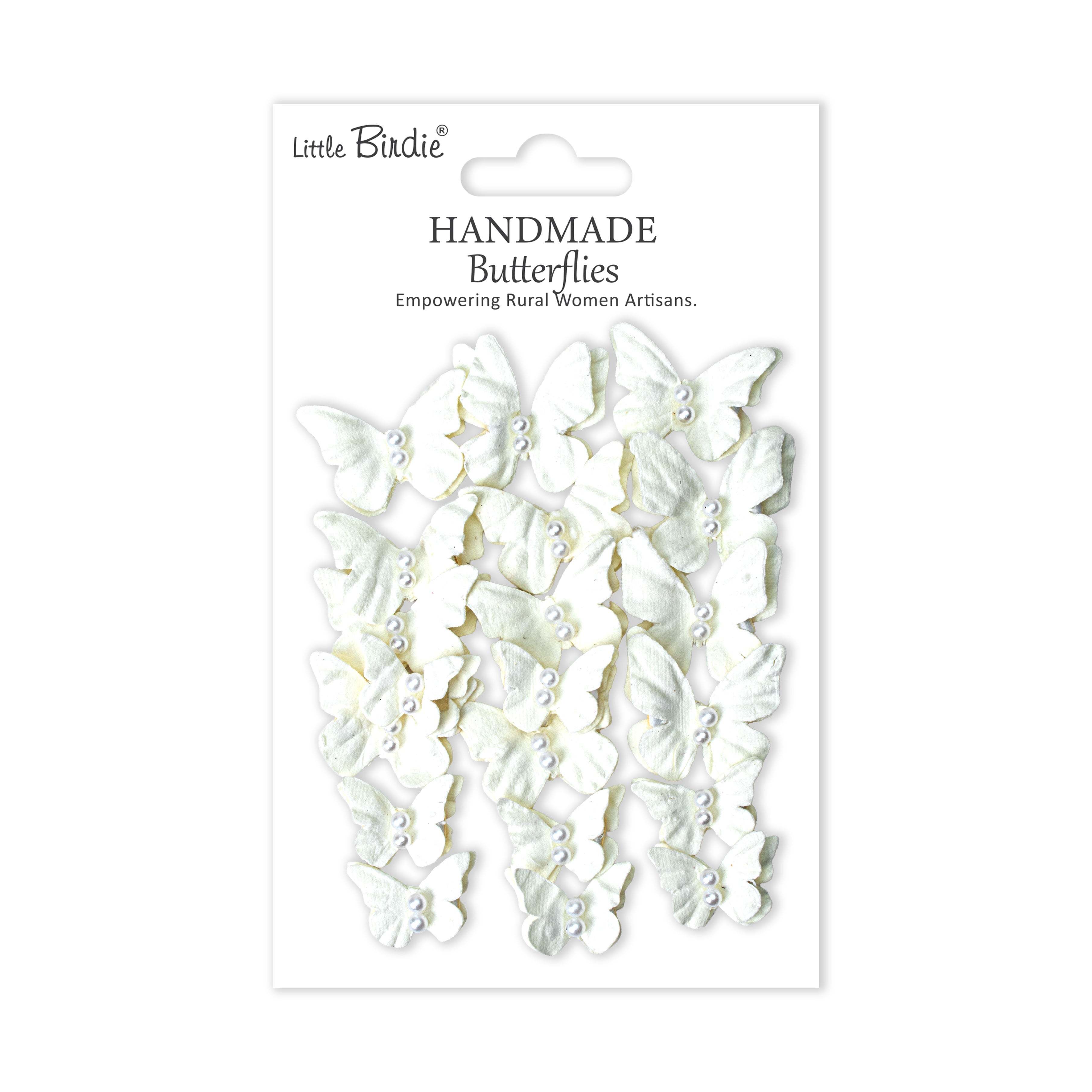 Handmade Flowers Dreamy Flutter Ivory Pearl 20pc