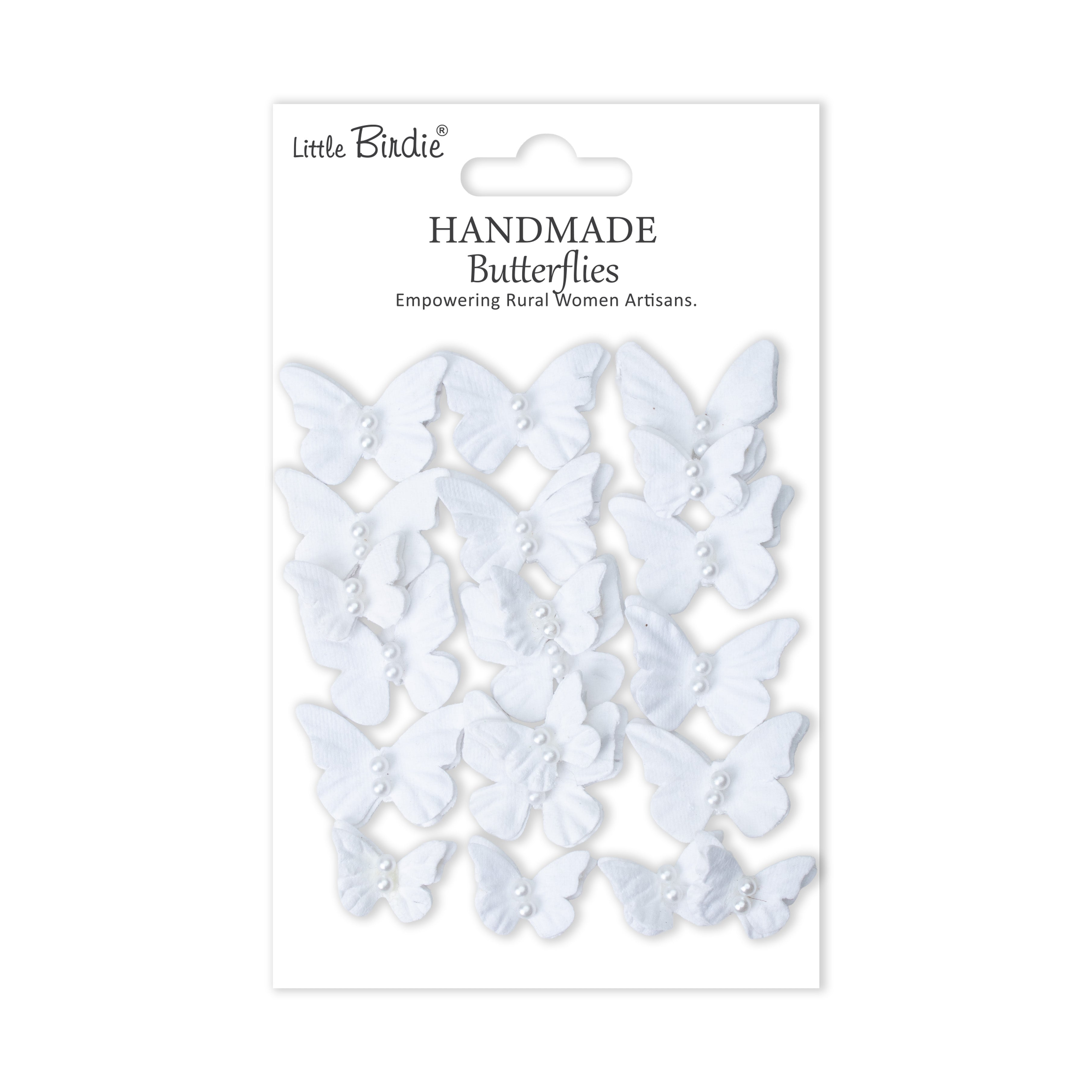Handmade Flowers Dreamy Flutter Frosty White 20pc