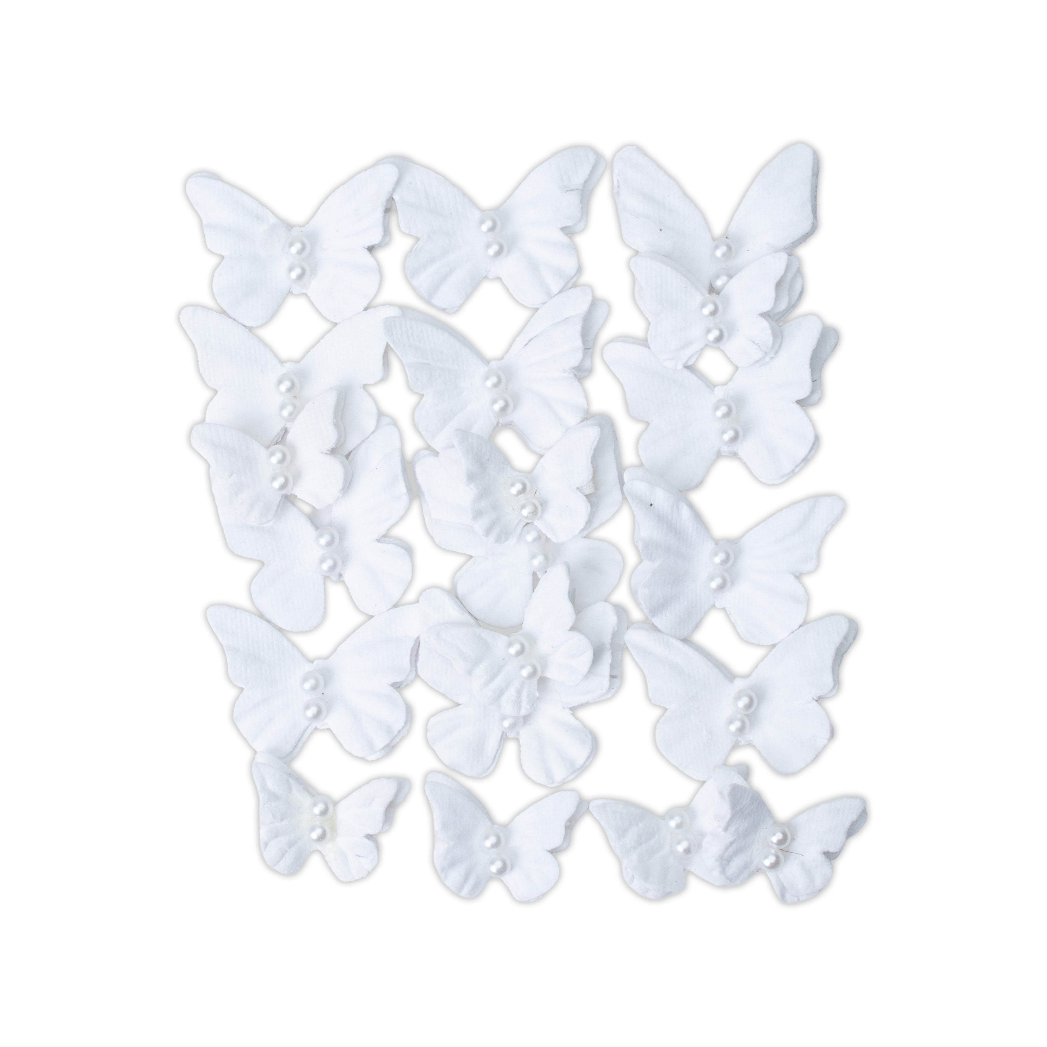 Handmade Flowers Dreamy Flutter Frosty White 20pc