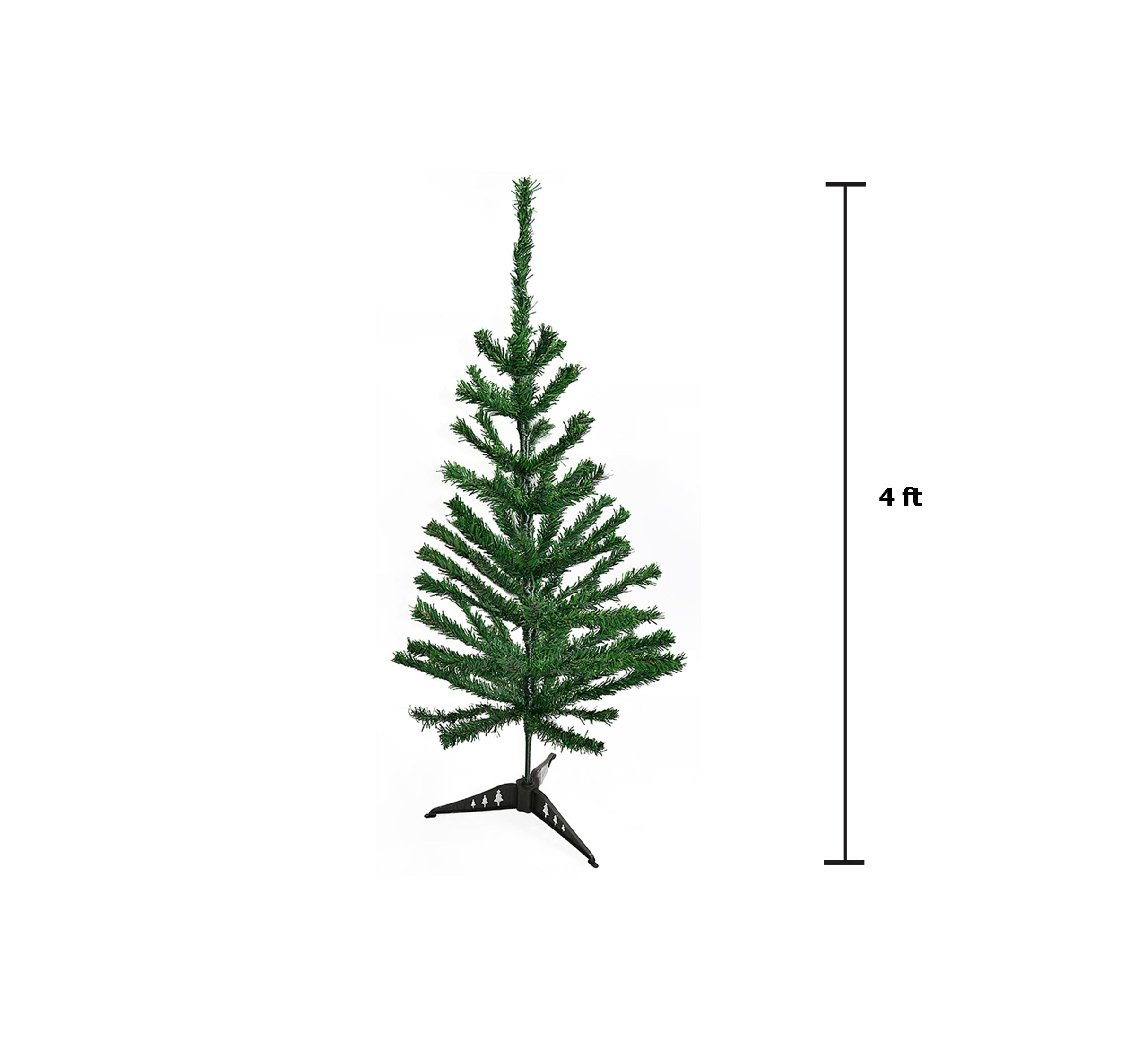 4 Feet - Christmas Tree With Plastic Stand  (Ornaments Combo)