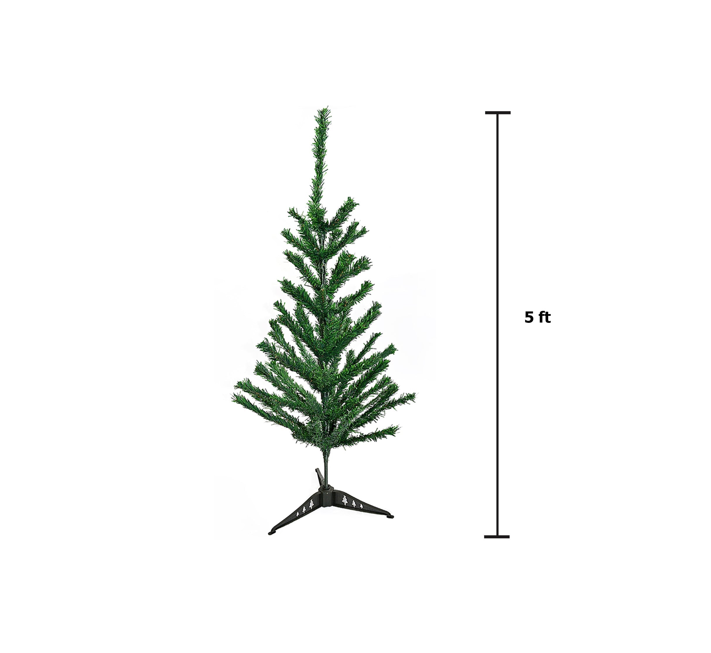 5 Feet - Christmas Tree With Plastic Stand  (Ornaments Combo)