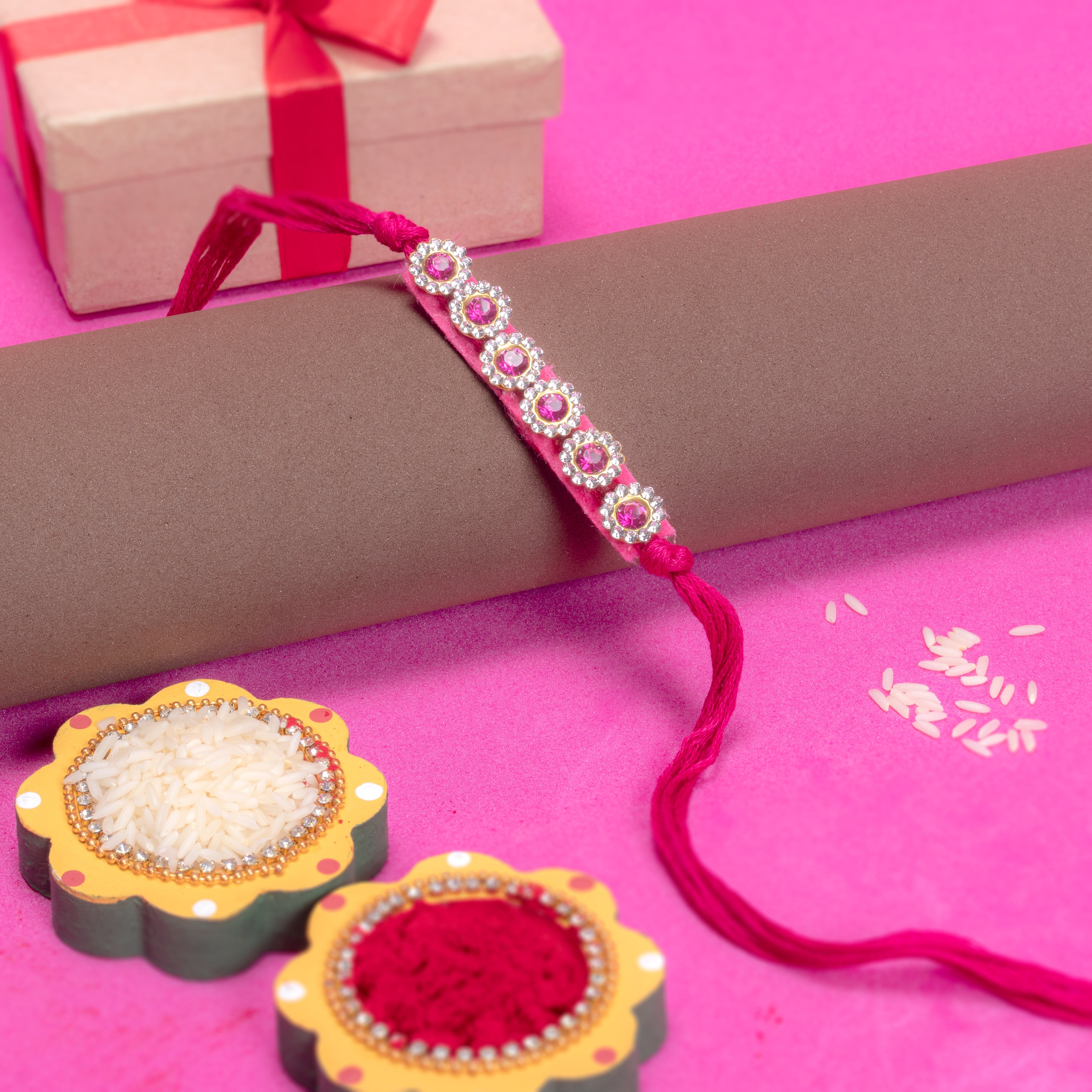 Handmade Rakhi - Jewel Ruby 1pc