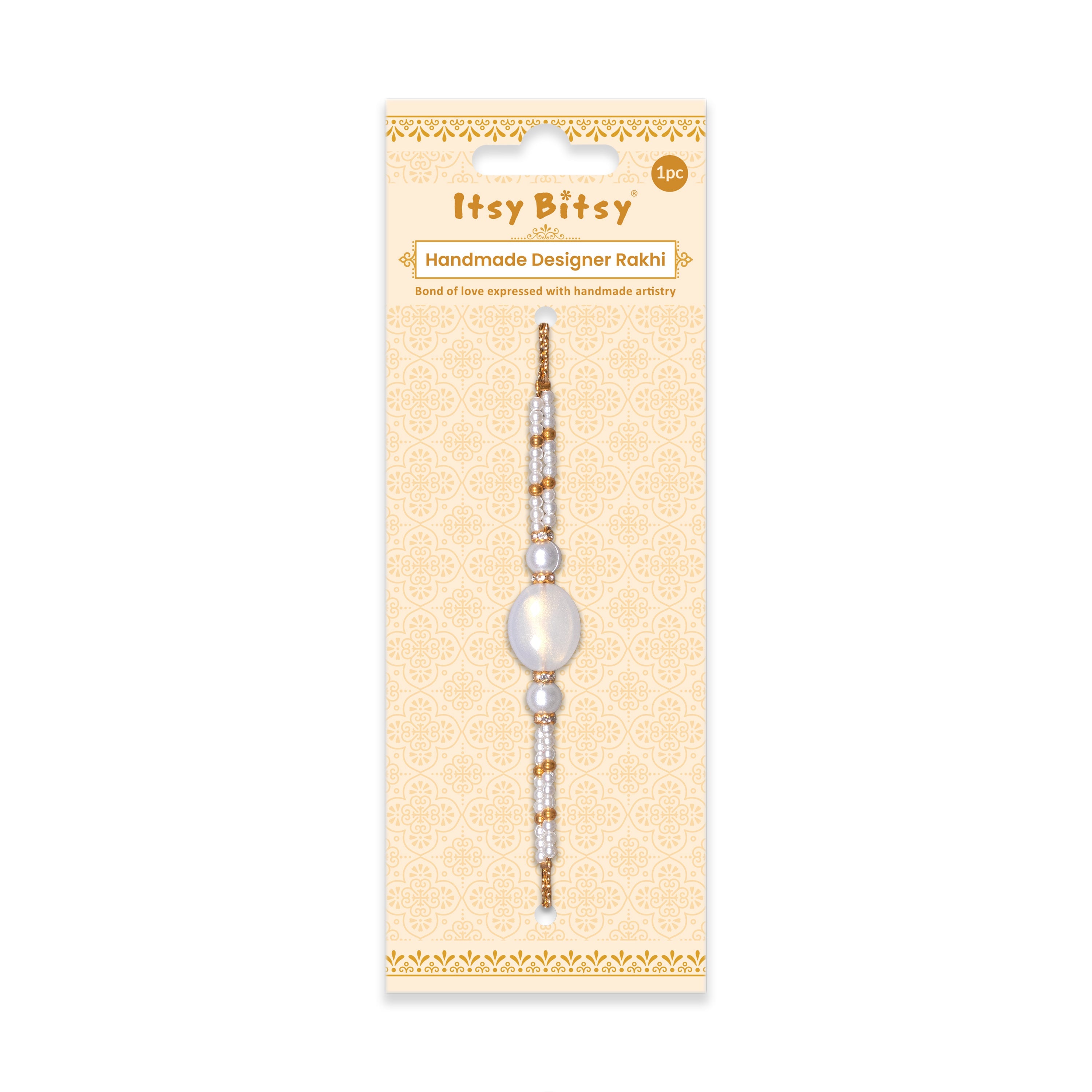 Handmade Rakhi - Moon Pearl 1pc