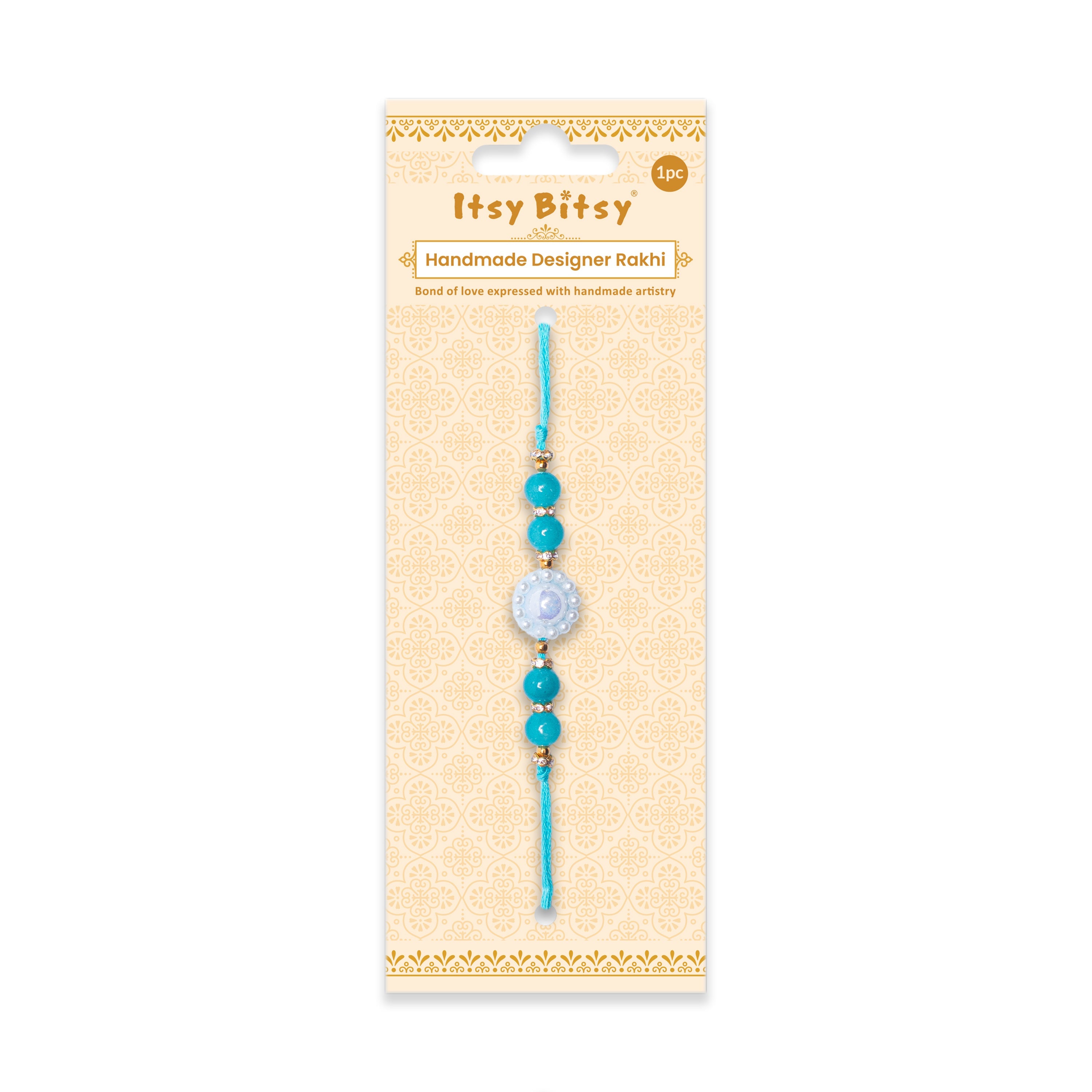 Handmade Rakhi - Pearly Glow 
1pc