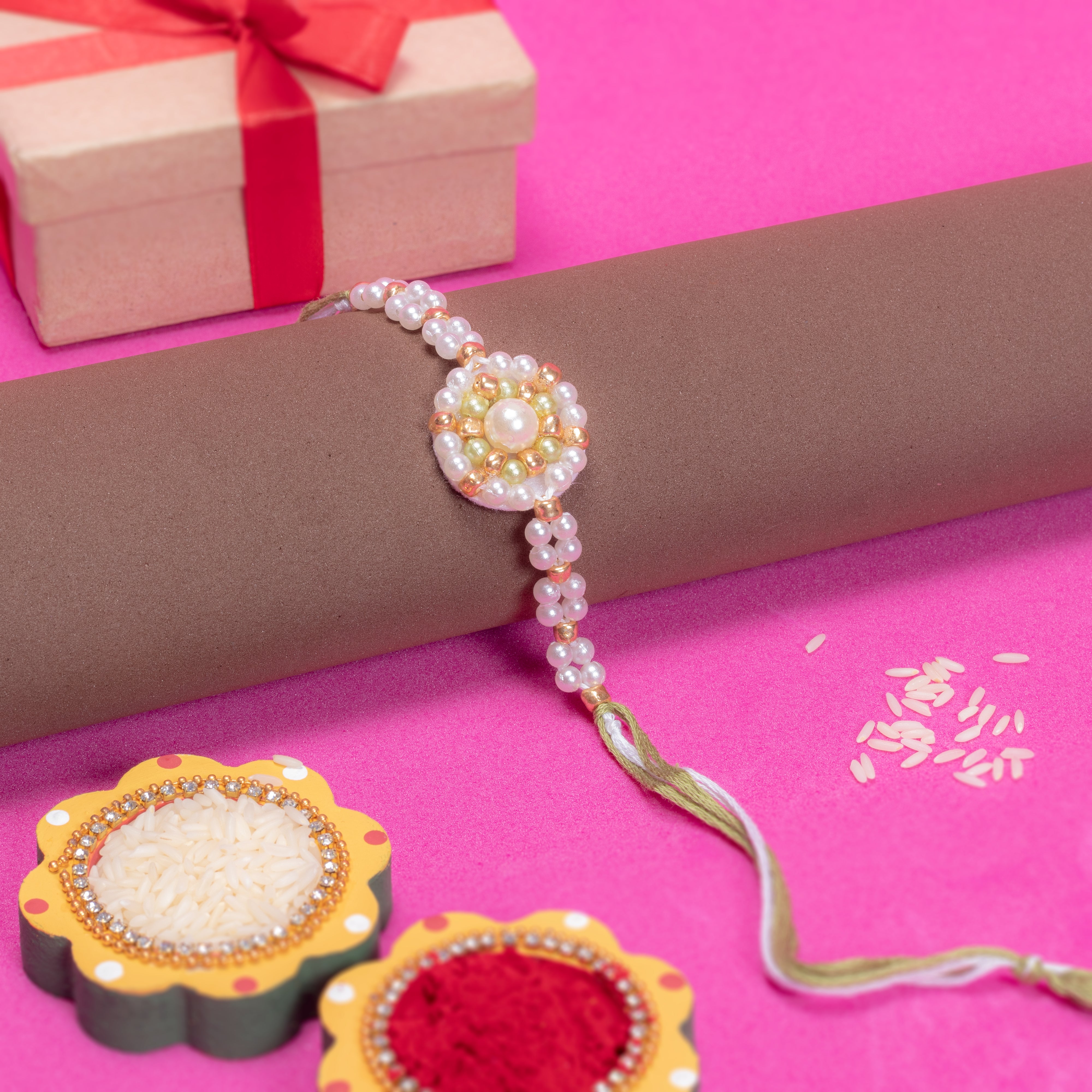Handmade Rakhi - Pearl Beauty 1pc